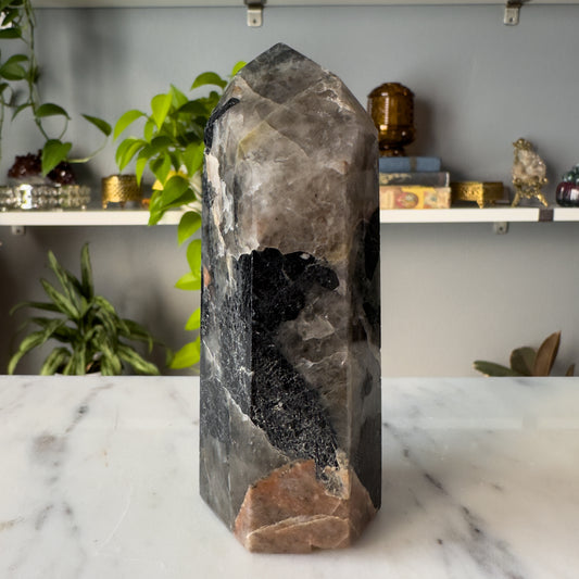 Tourmaline & Quartz in Feldspar Tower | 001