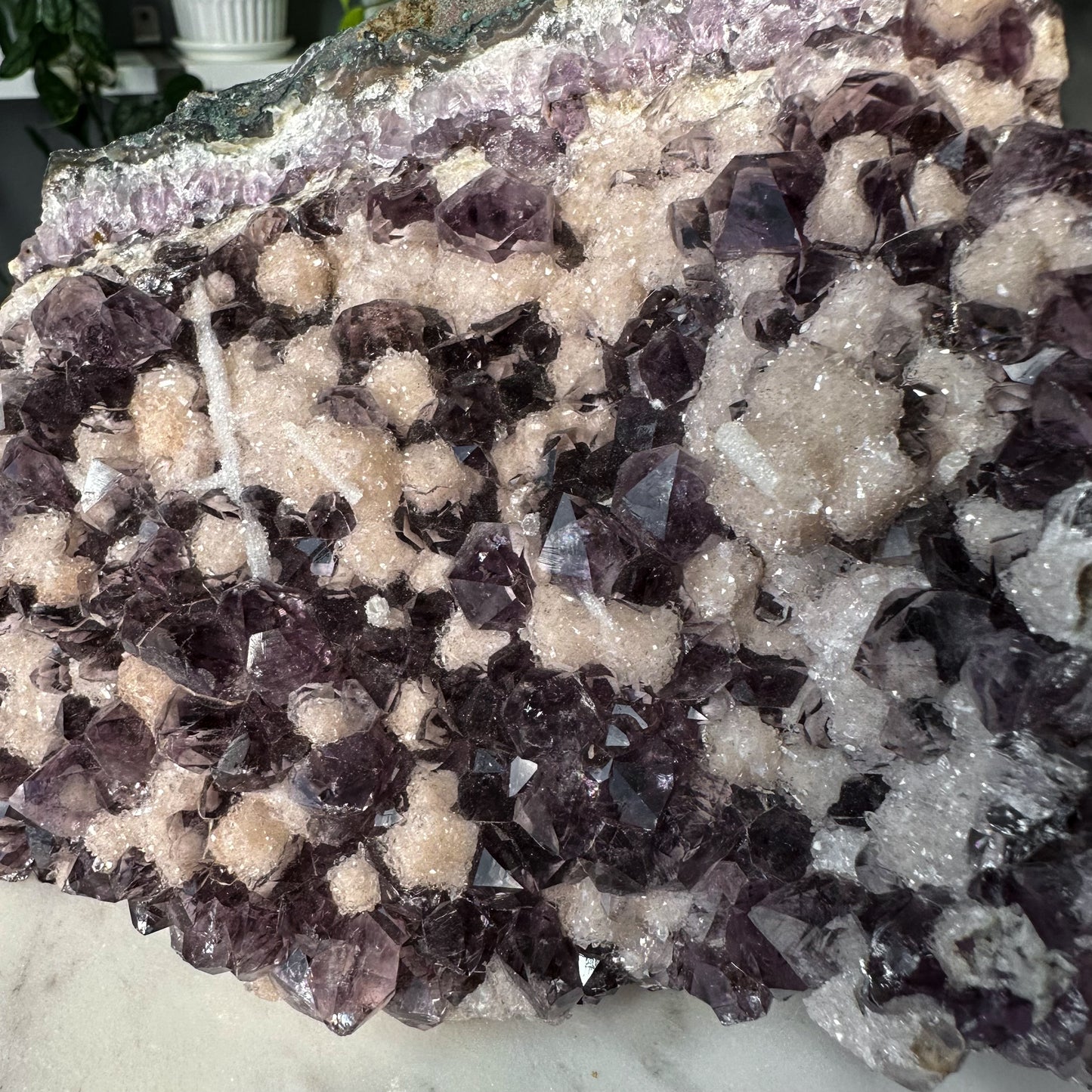 Amethyst & Druzy Quartz after Calcite