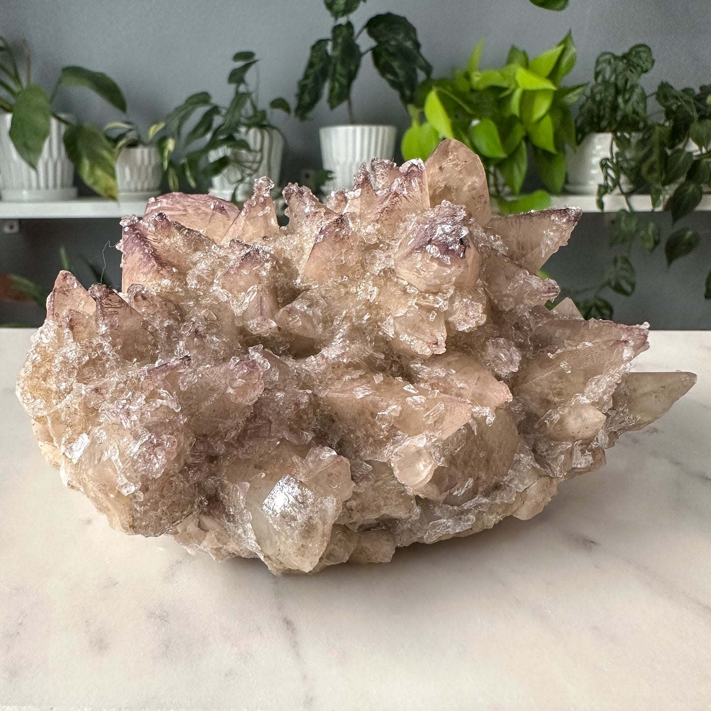 Purple Fluorite on Calcite Specimen | 001