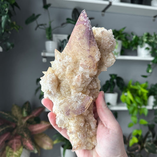 Purple Fluorite on Calcite Specimen | 002