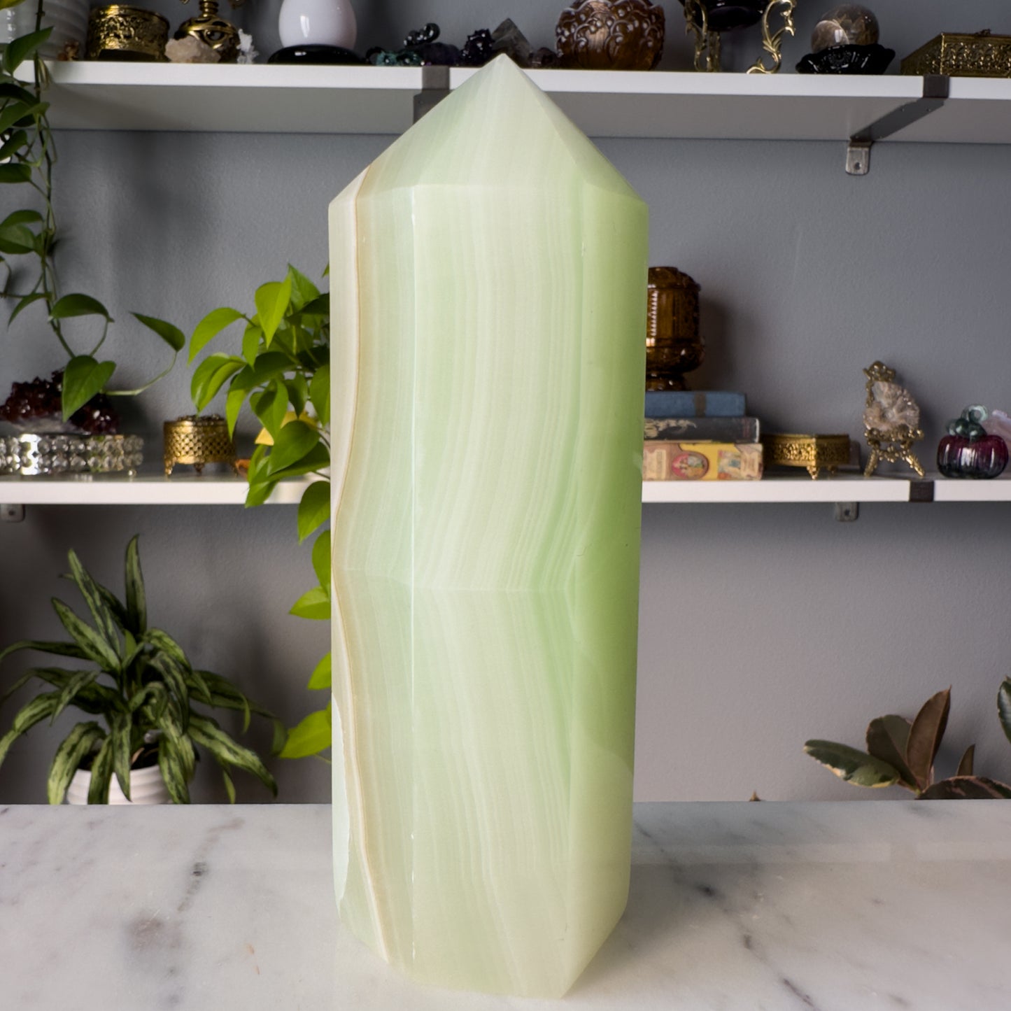 Mint Green Calcite Tower | 003