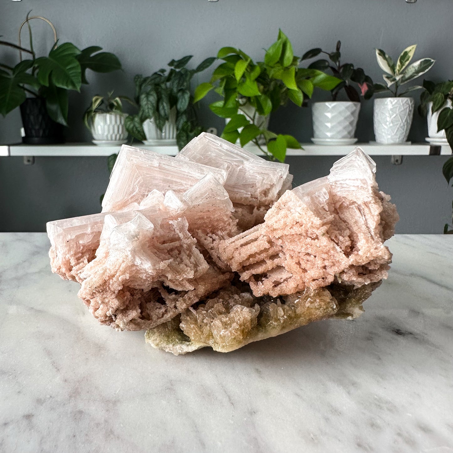 Pink Halite on Trona