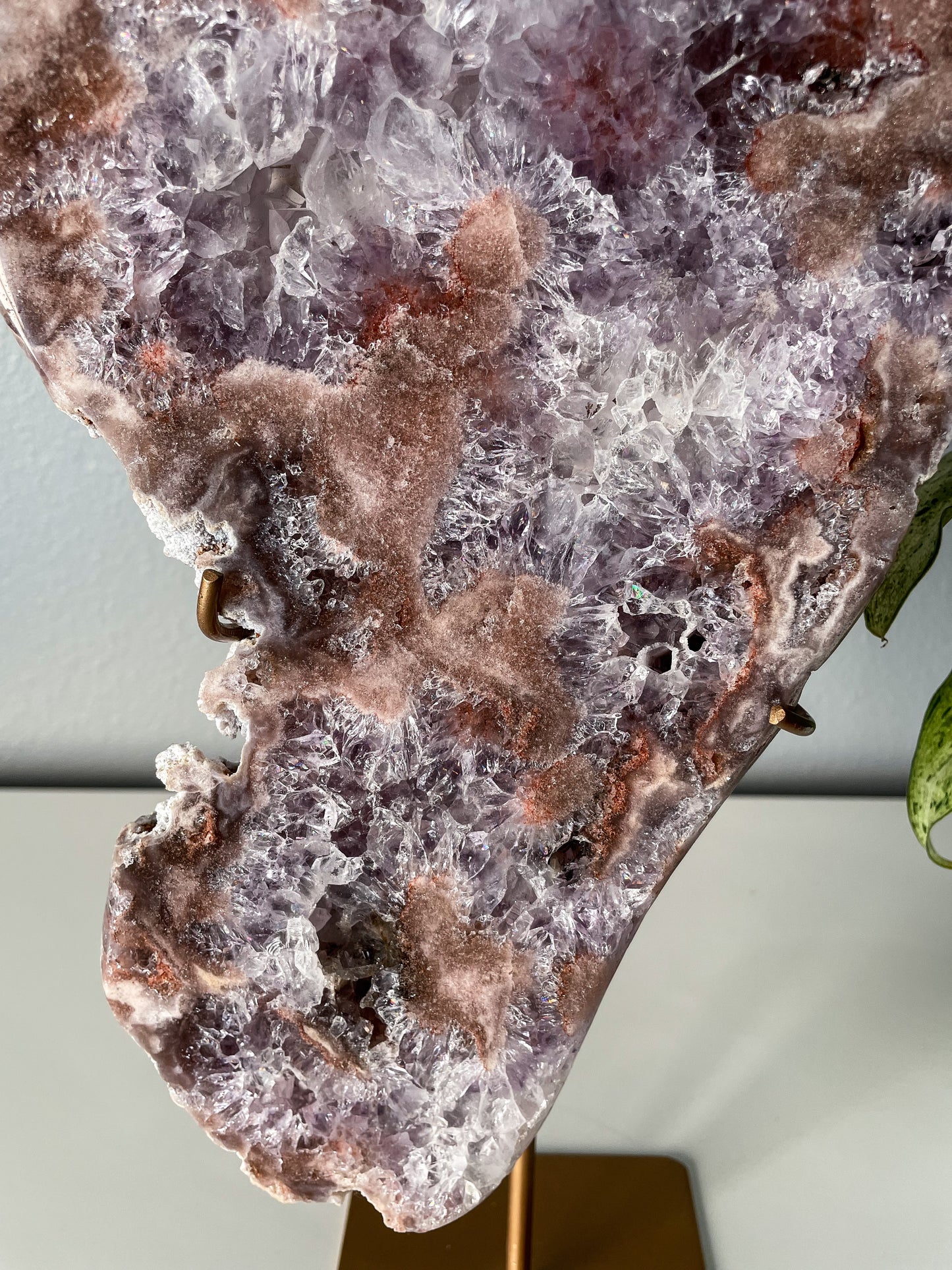 Pink & Purple Amethyst Slab on a Stand