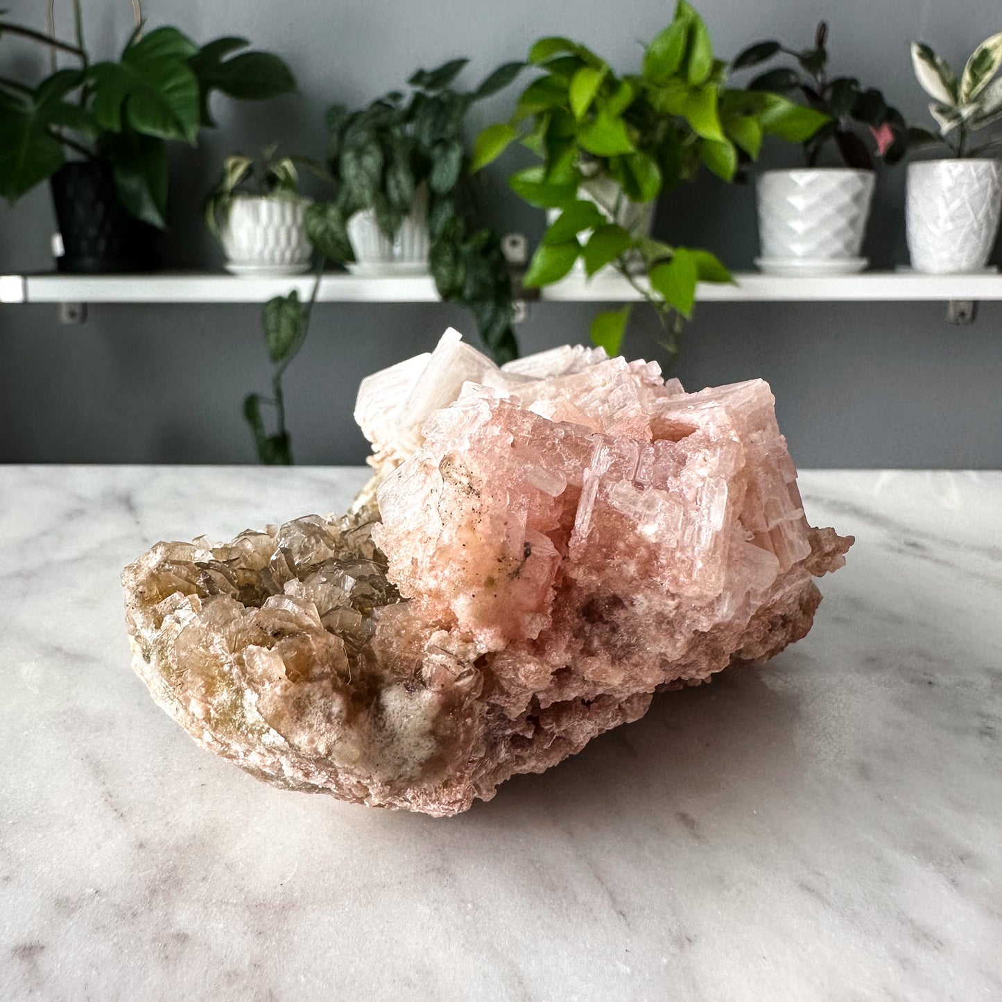 Pink Halite on Trona