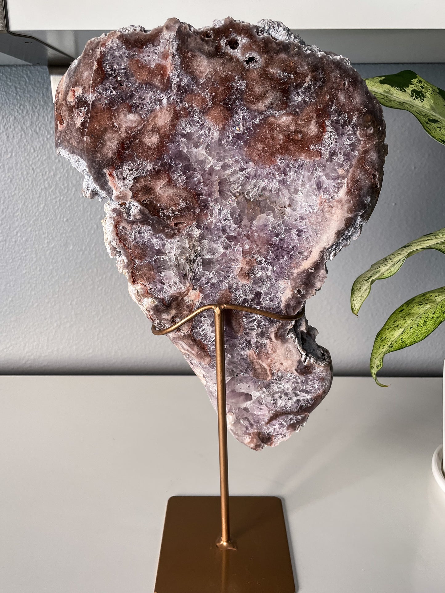 Pink & Purple Amethyst Slab on a Stand