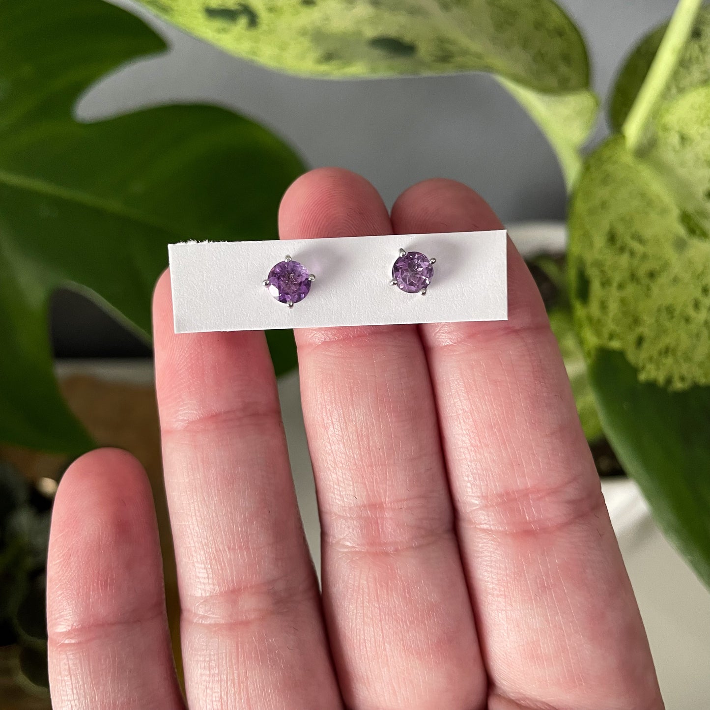 Amethyst Stud Earrings