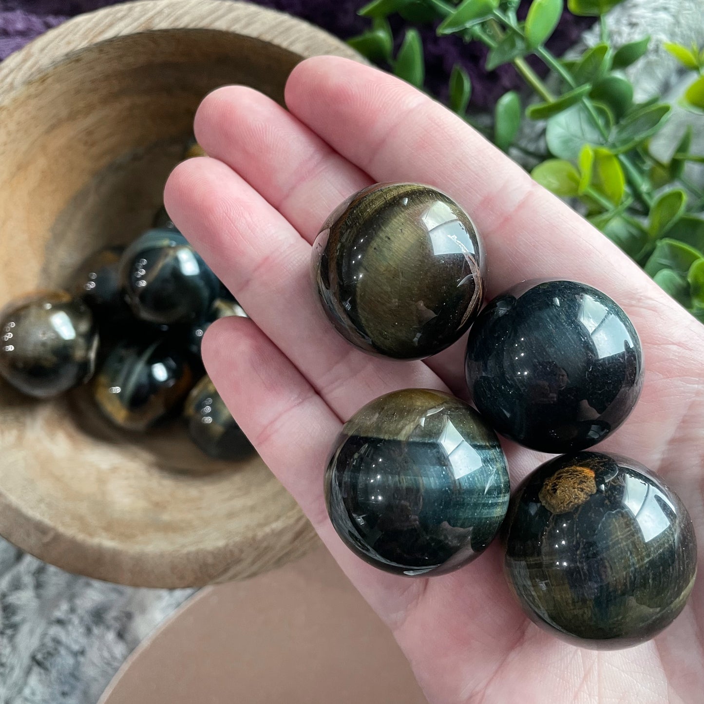 Blue Tigers Eye Small Sphere