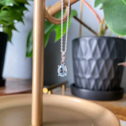 Blue Topaz Pendant Necklace