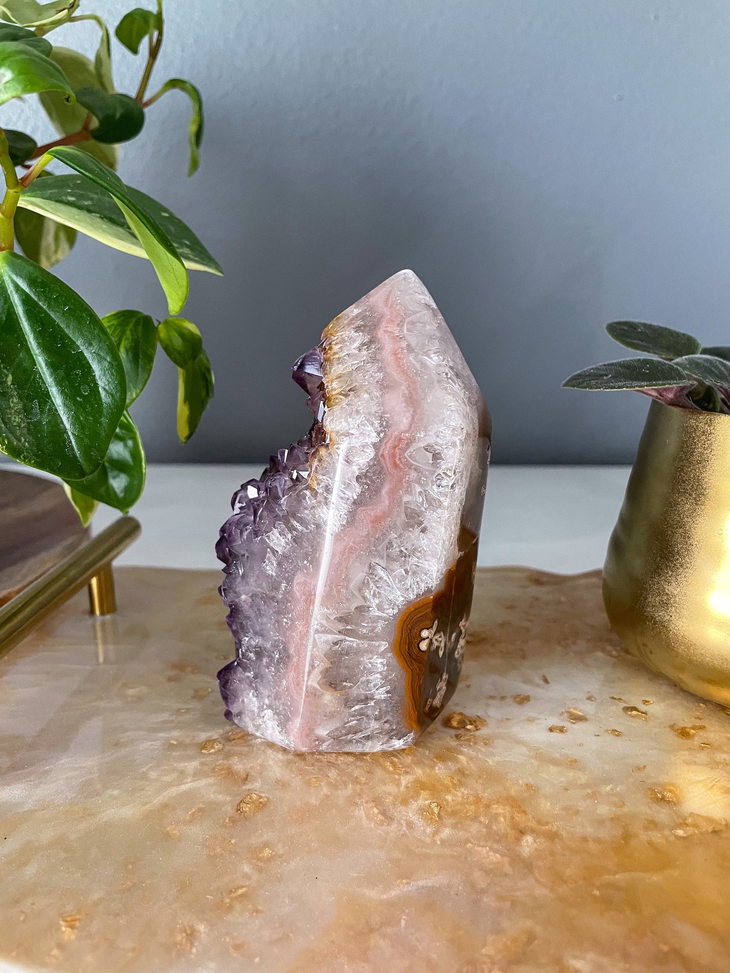 Amethyst + Quartz Tower