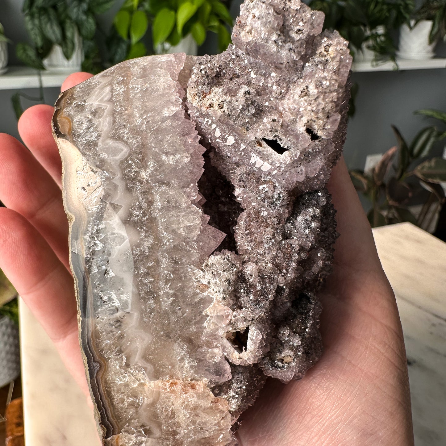 Amethyst after Calcite Pseudomorph