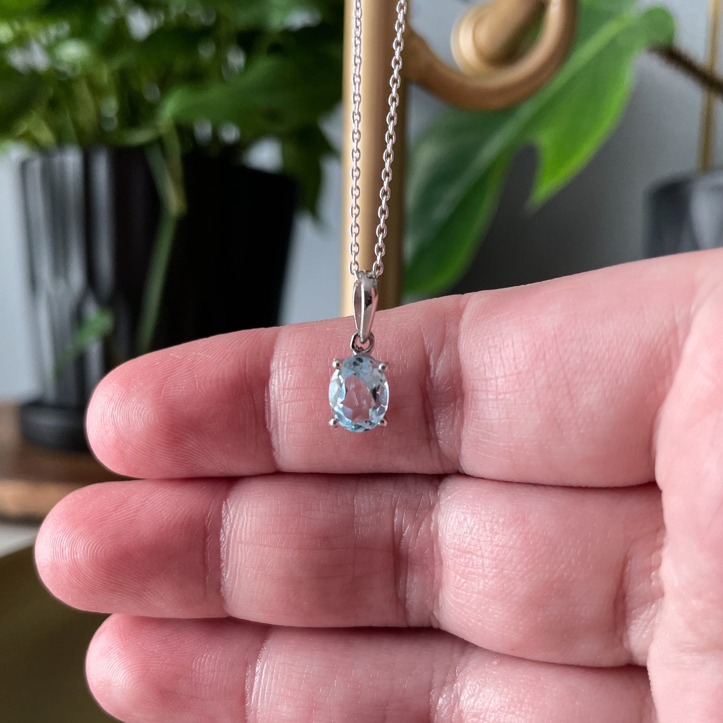 Blue Topaz Pendant Necklace