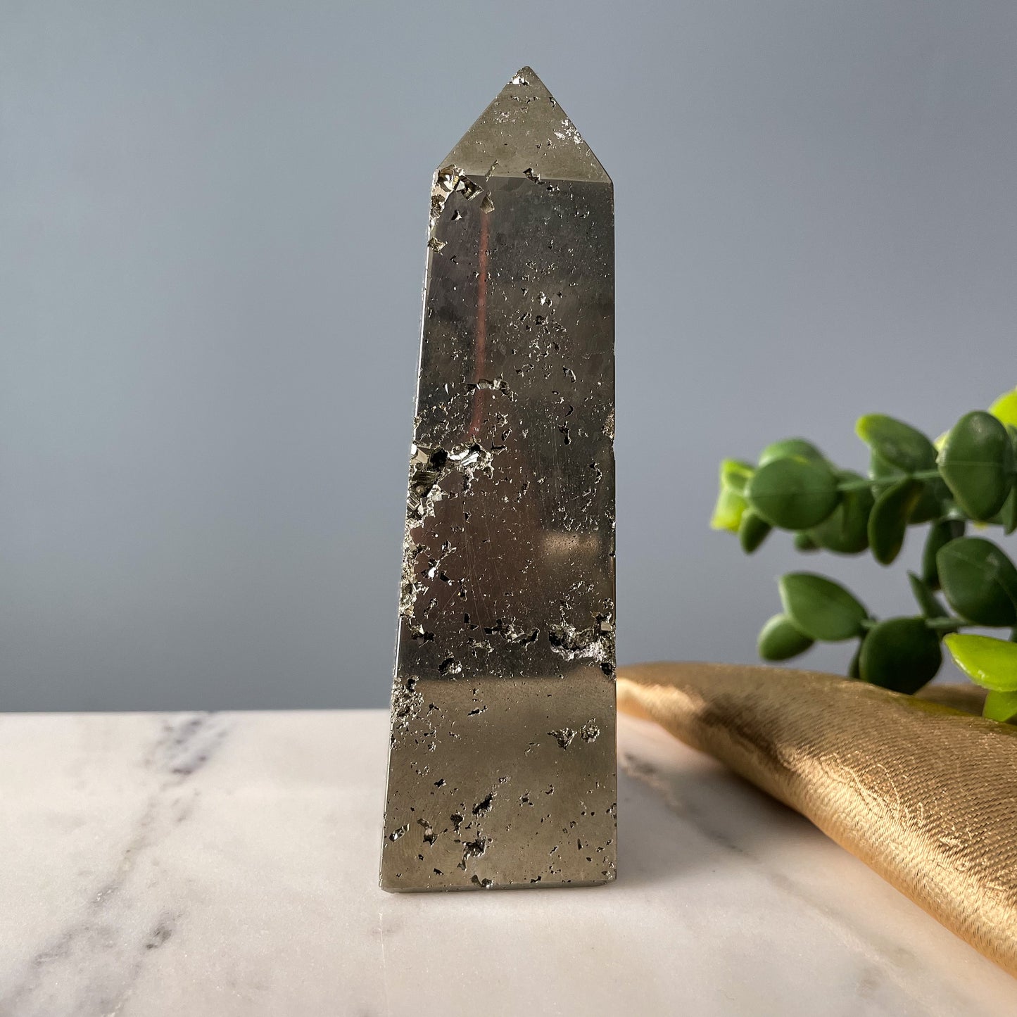 Druzy Pyrite Obelisk