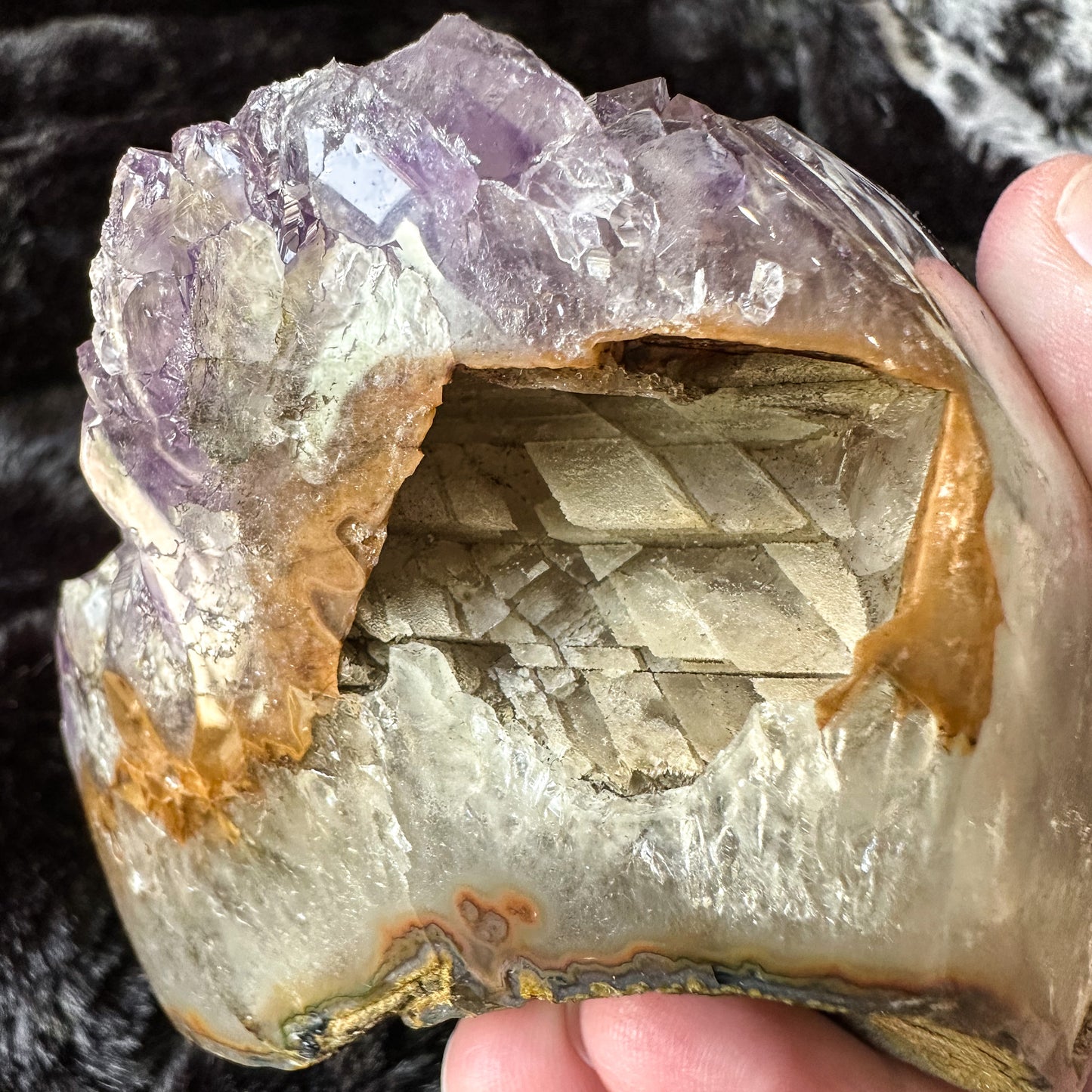 Amethyst after Calcite Pseudomorph