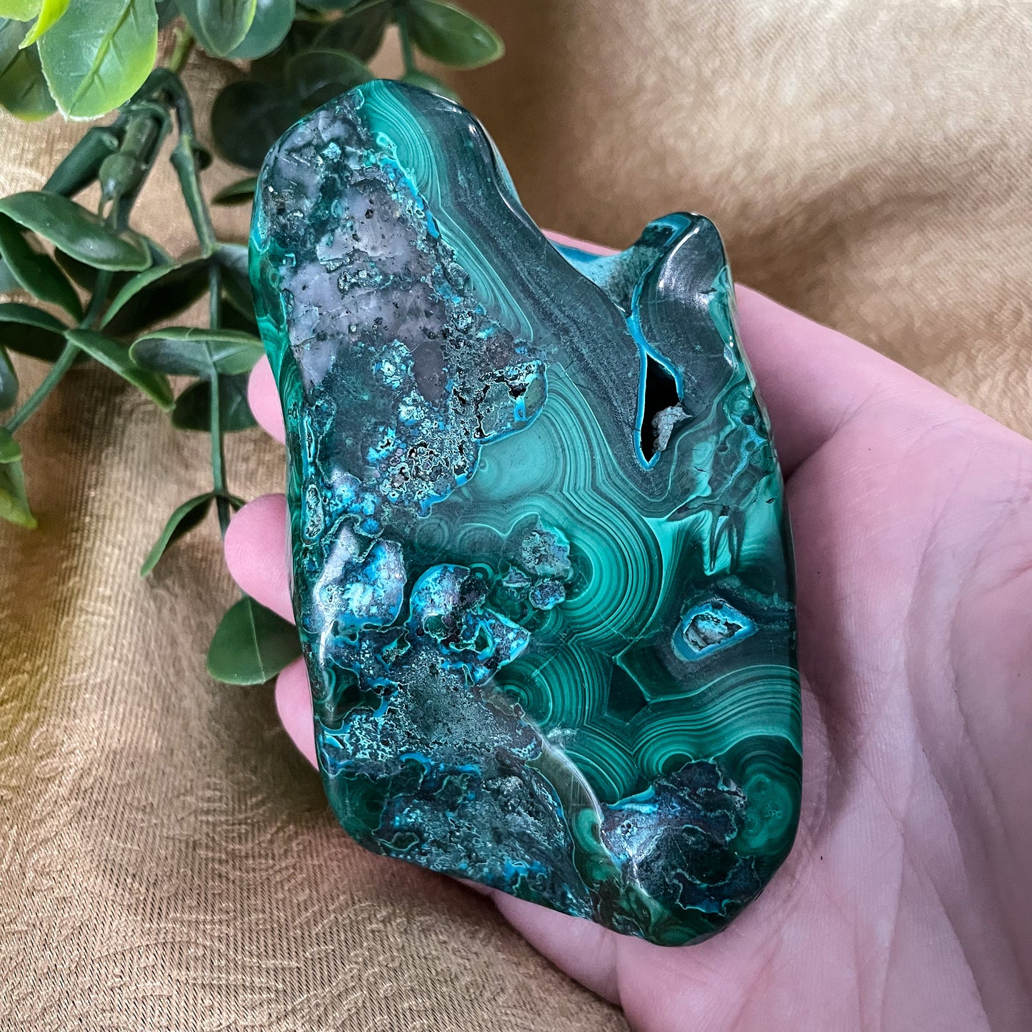 Malachite with Chrysocolla Freeform