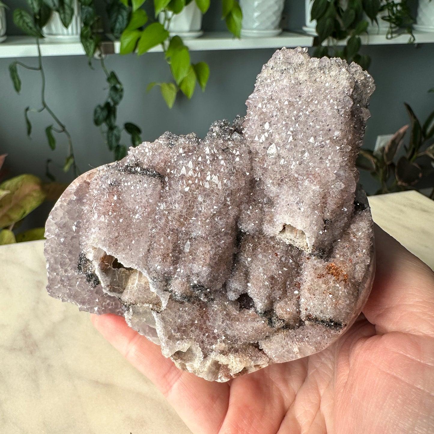 Amethyst after Calcite Pseudomorph