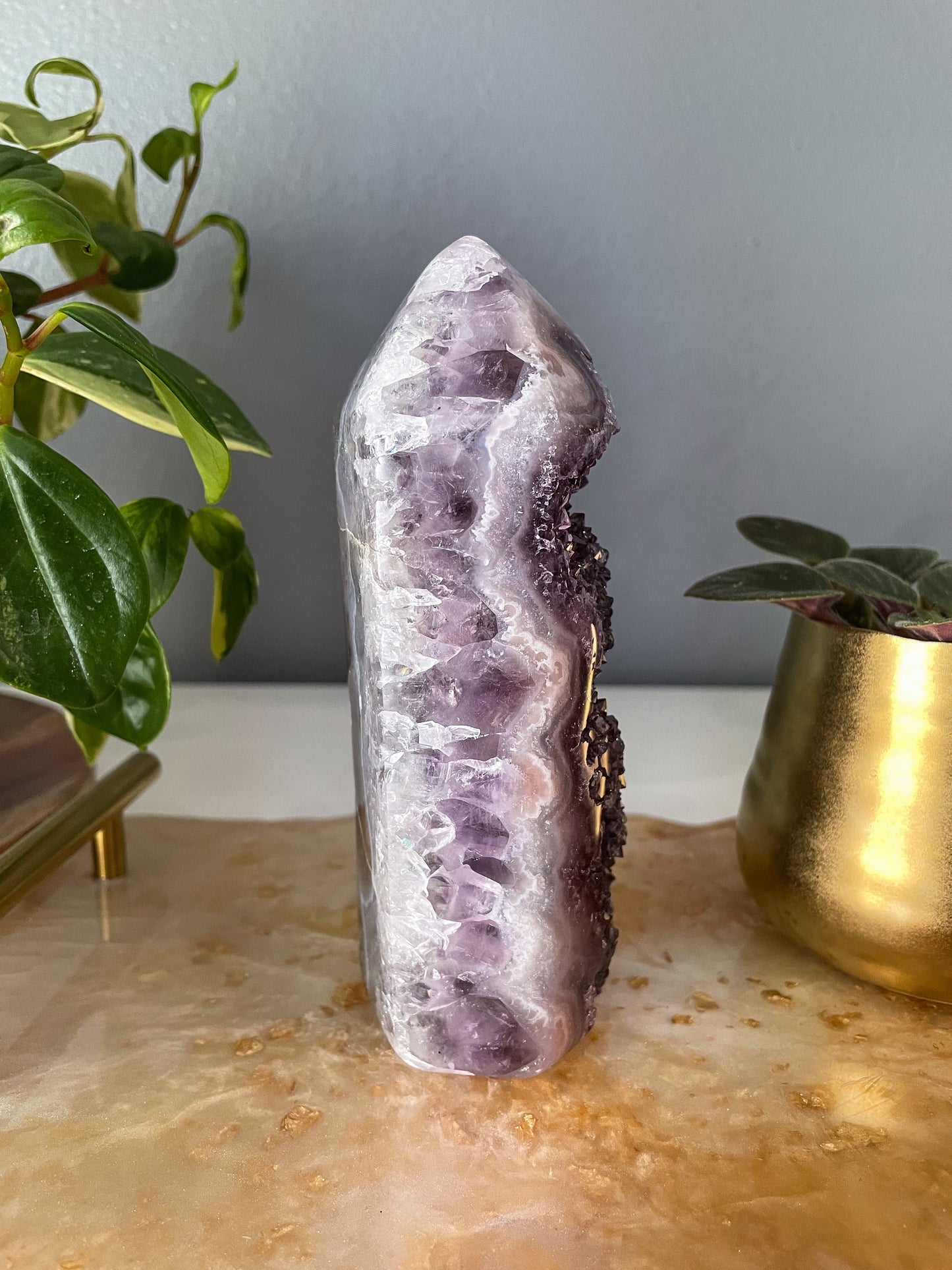 Amethyst + Quartz Tower