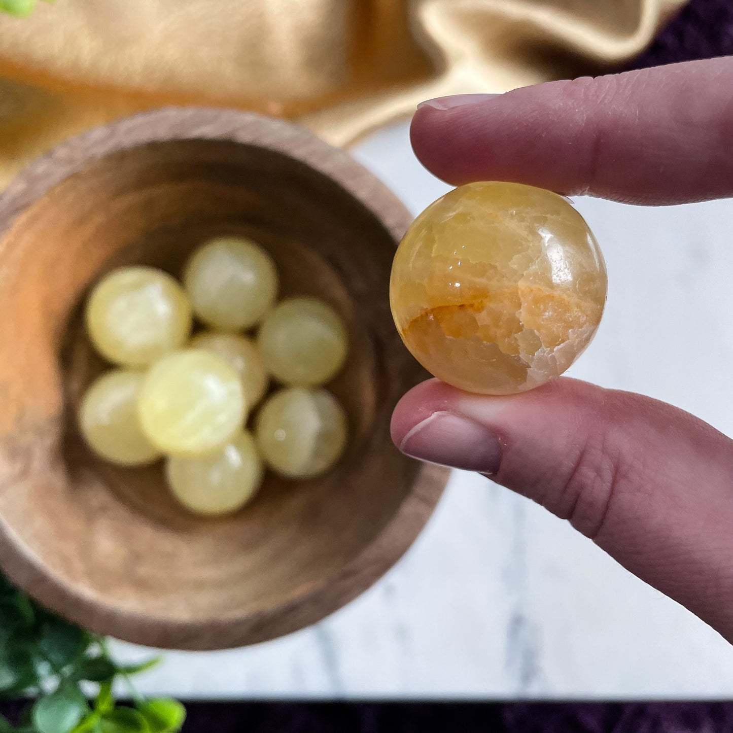 Lemon Calcite Small Sphere