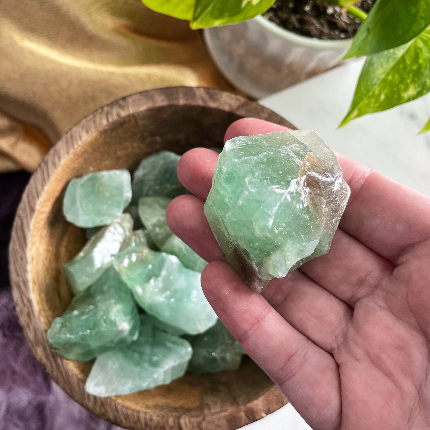 Raw Green Calcite