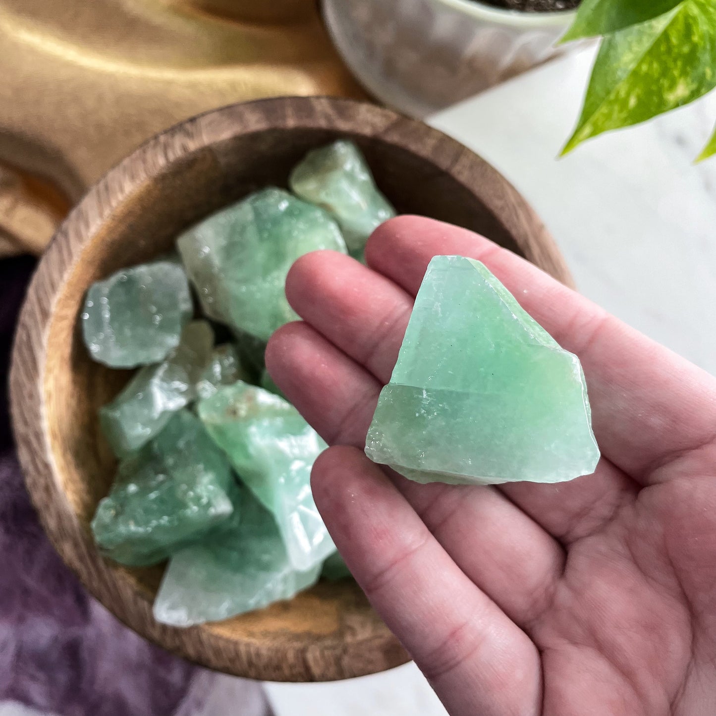 Raw Green Calcite