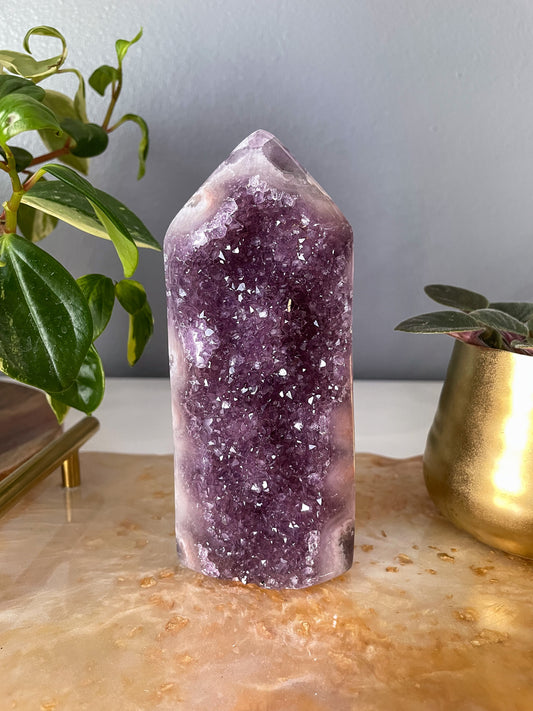 Amethyst + Quartz Tower