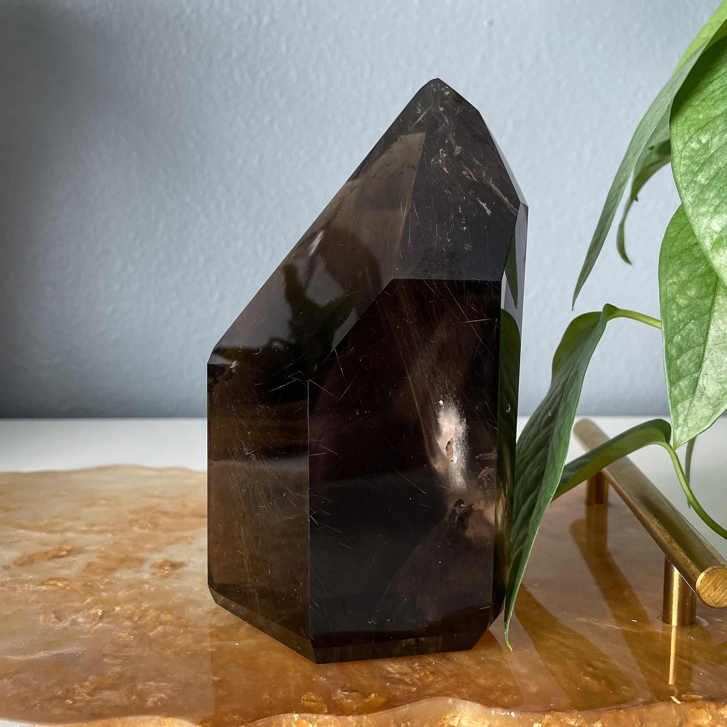 Rutile Smokey Quartz Tower