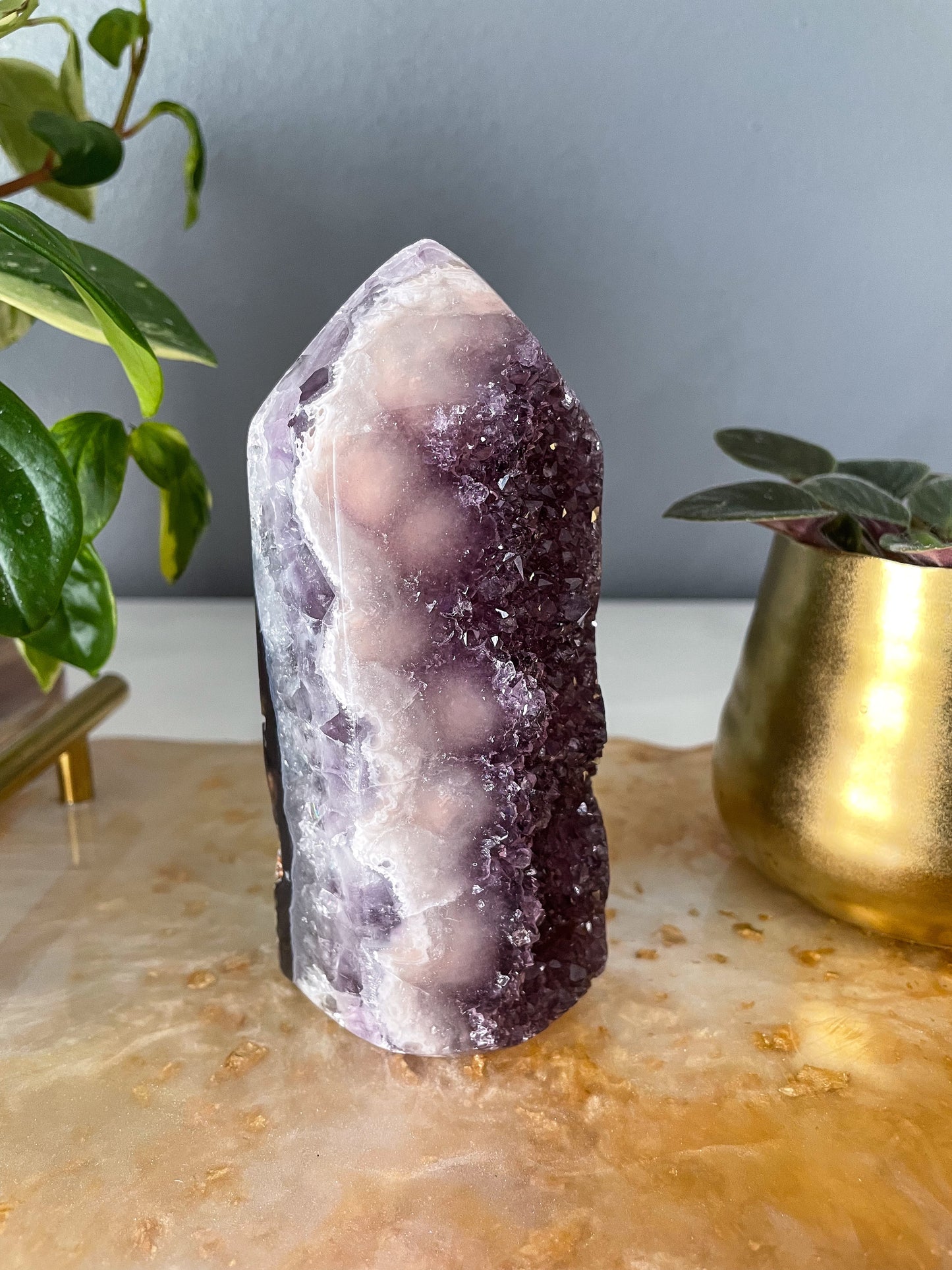 Amethyst + Quartz Tower