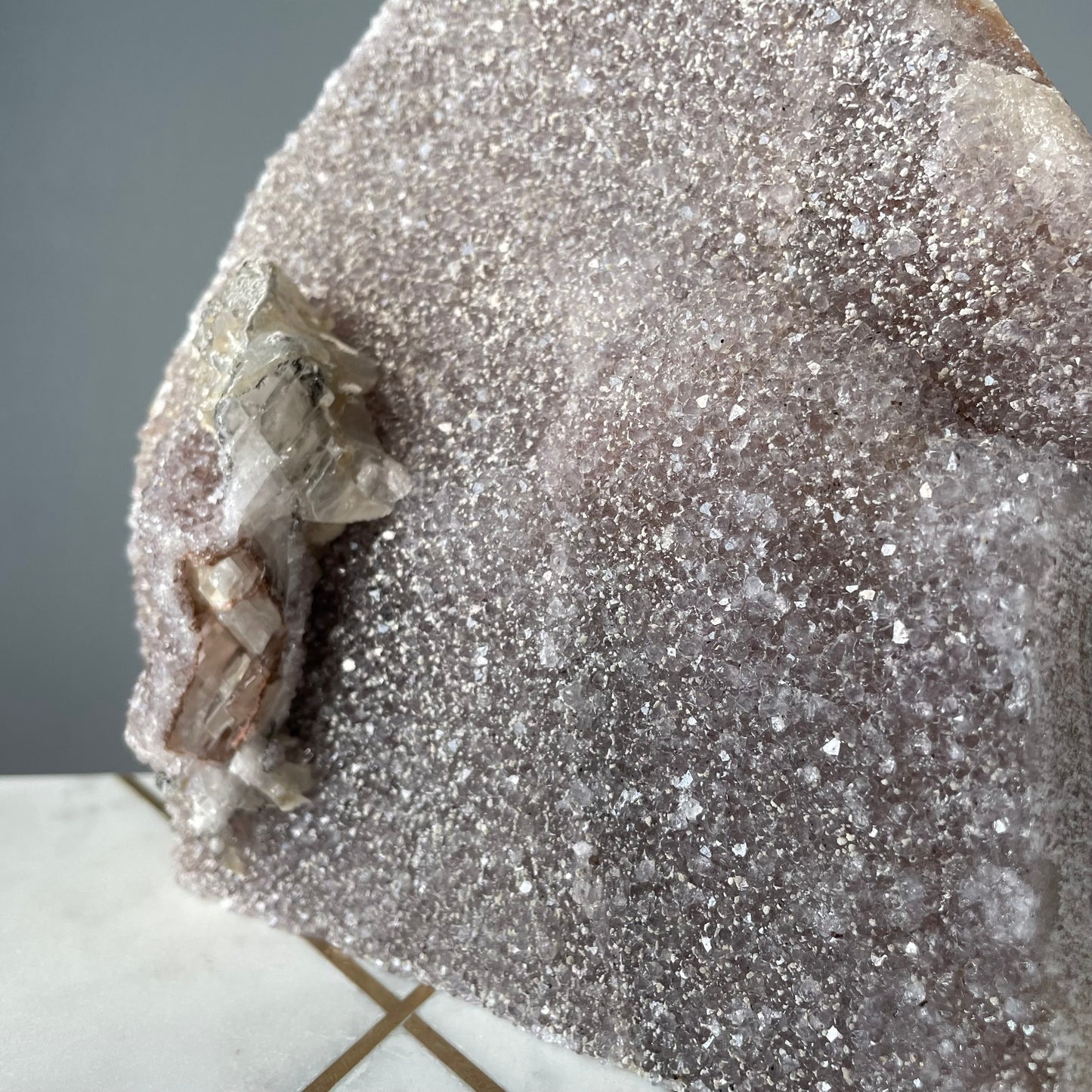 Amethyst with Calcite Cut Base