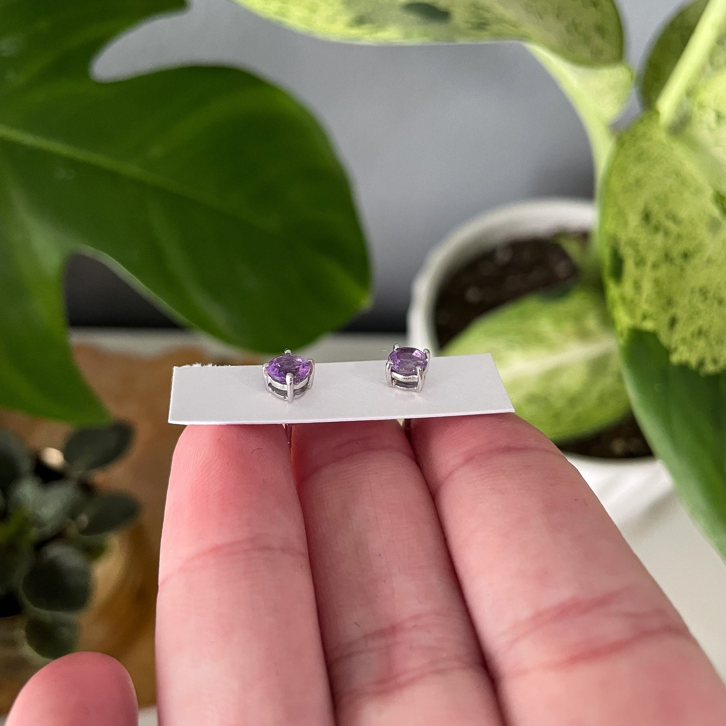 Amethyst Stud Earrings