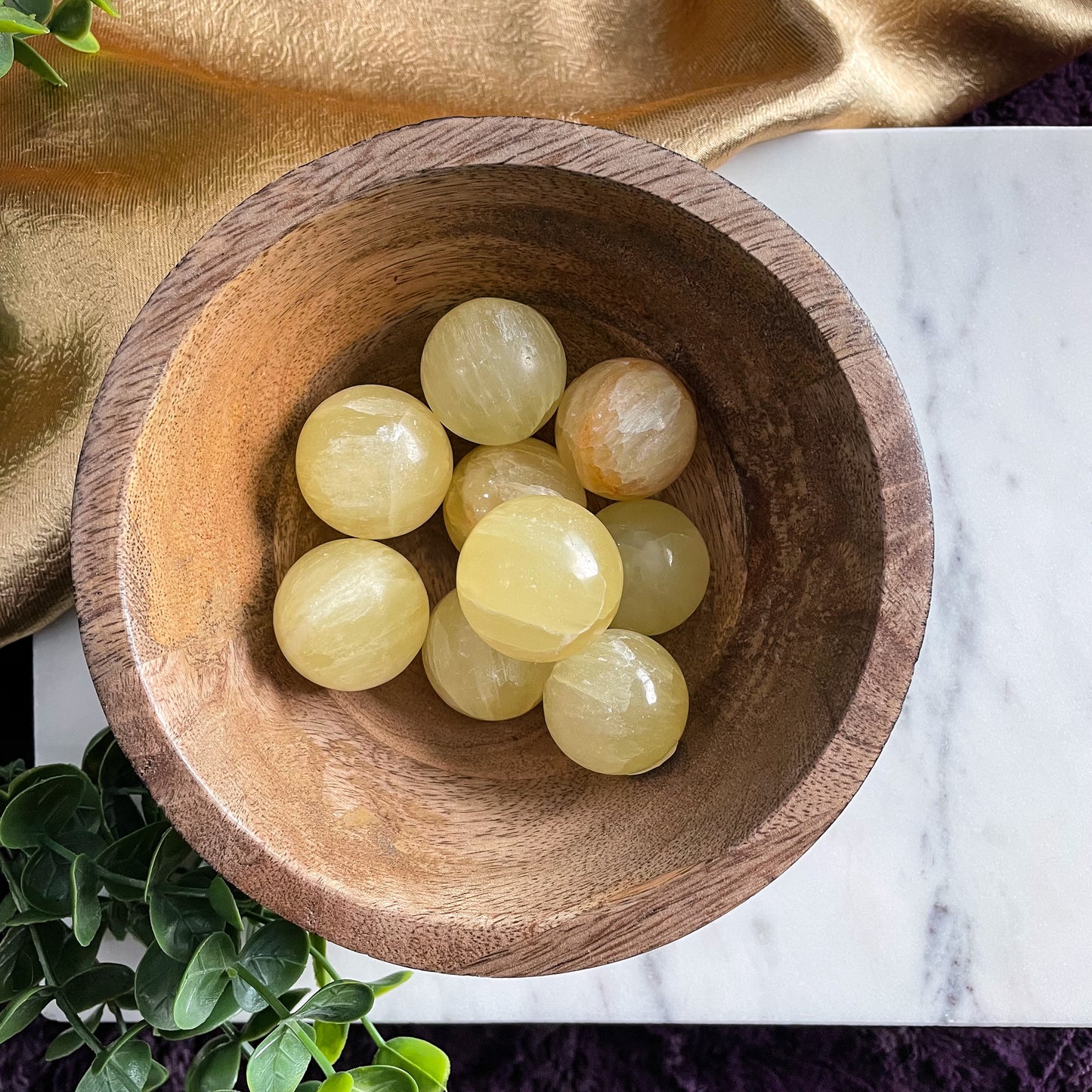 Lemon Calcite Small Sphere