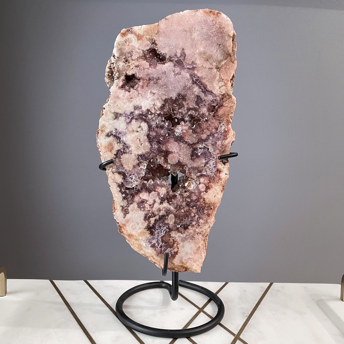 Pink Amethyst Slab on a Stand