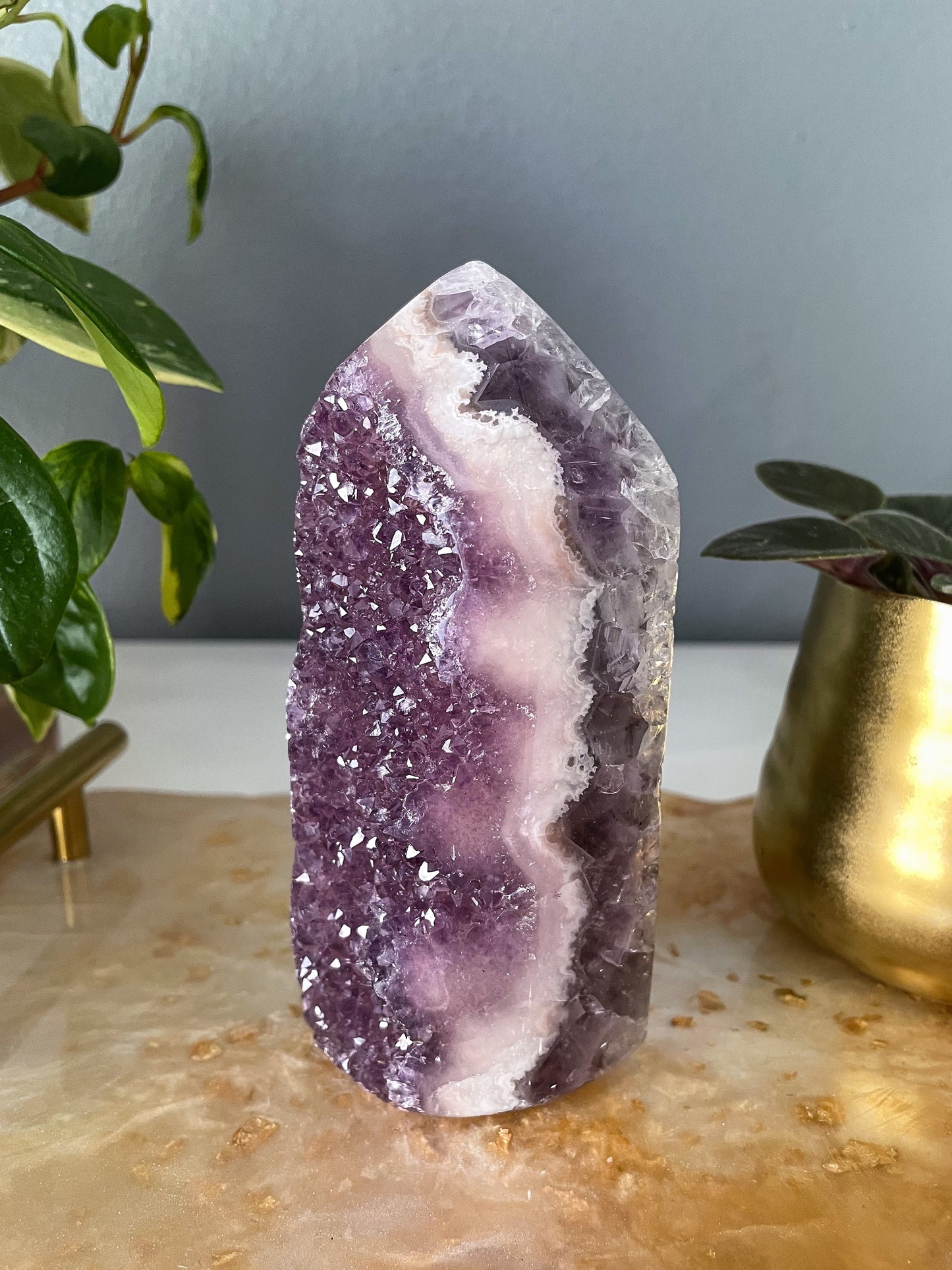 Amethyst + Quartz Tower