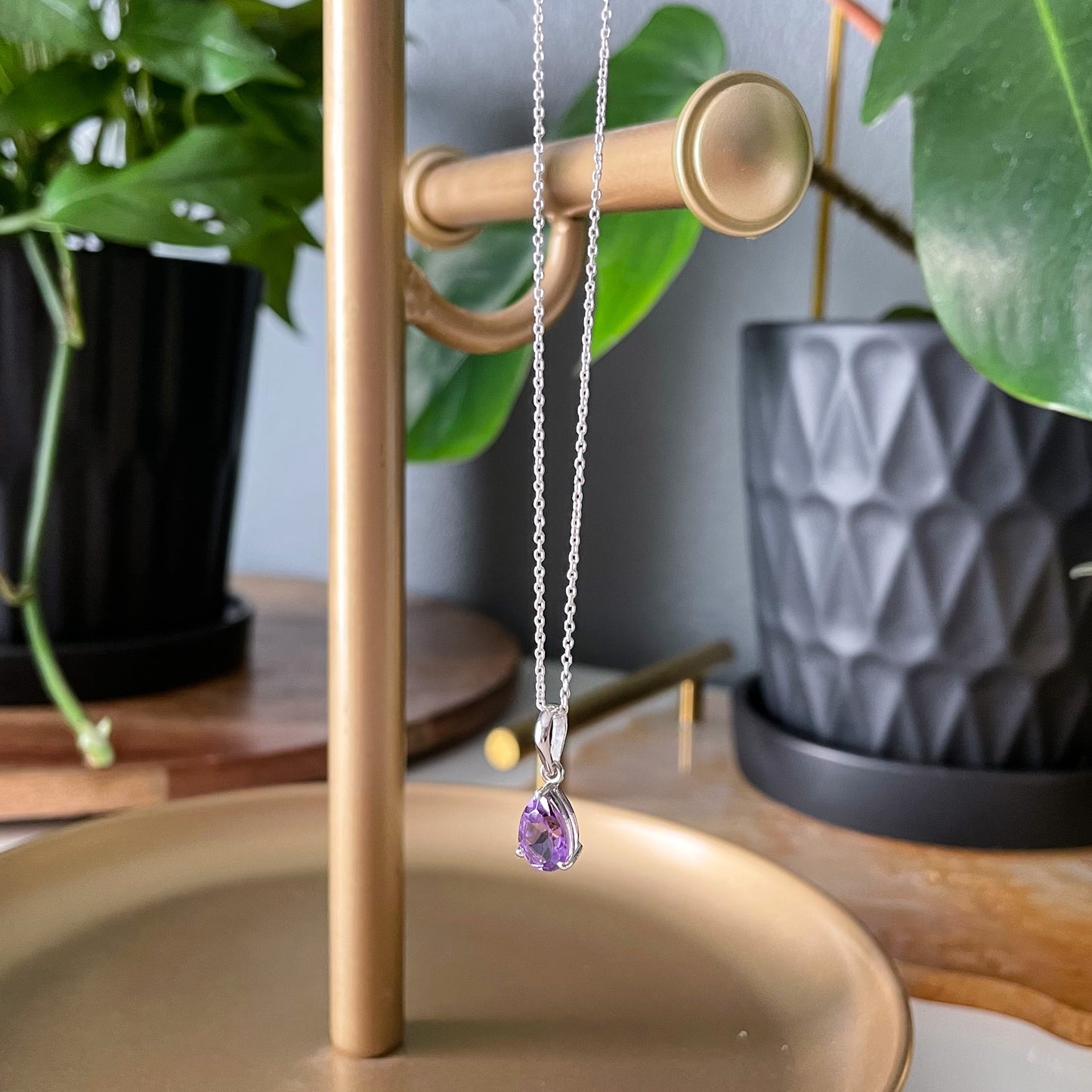 Amethyst Teardrop Necklace