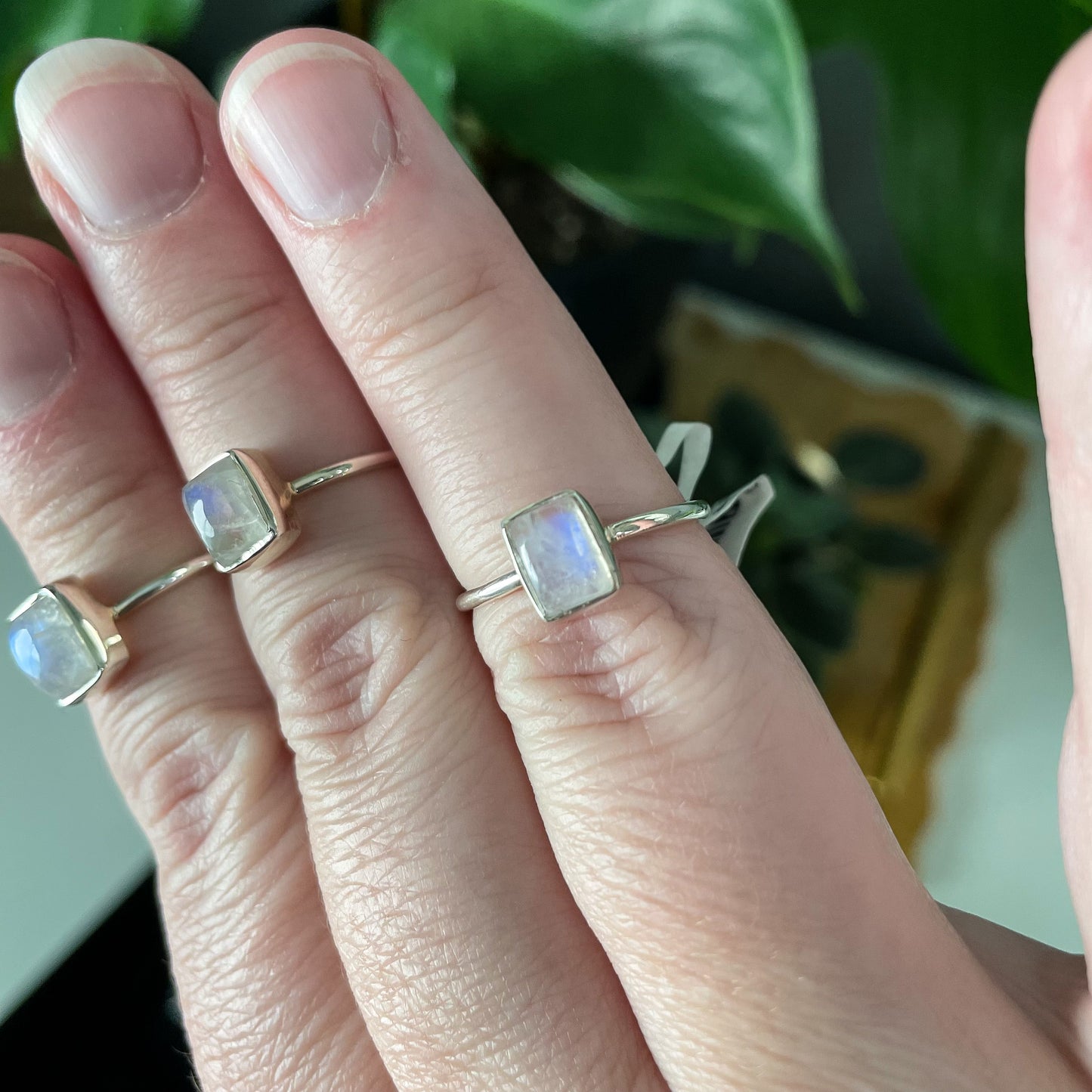 Rainbow Moonstone Ring