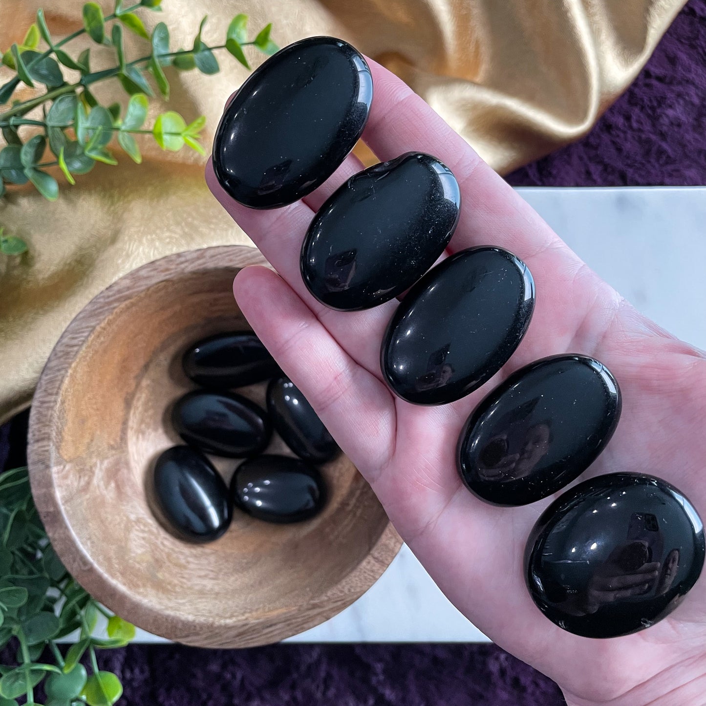 Obsidian Palm Stone