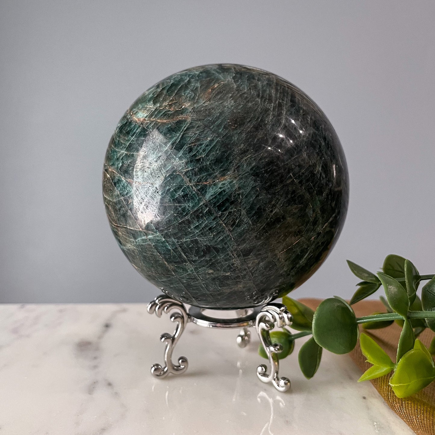 Teal Apatite Sphere