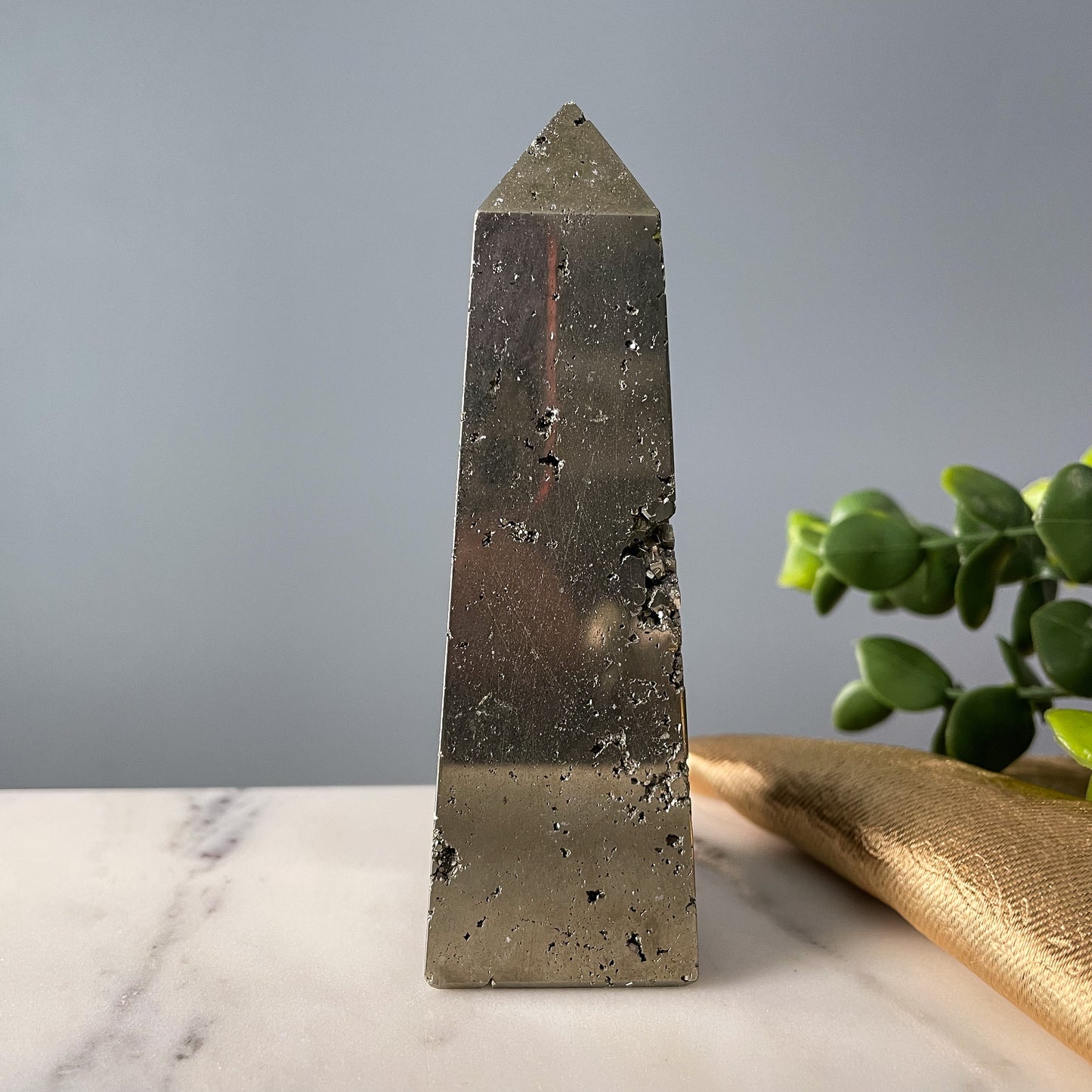 Druzy Pyrite Obelisk