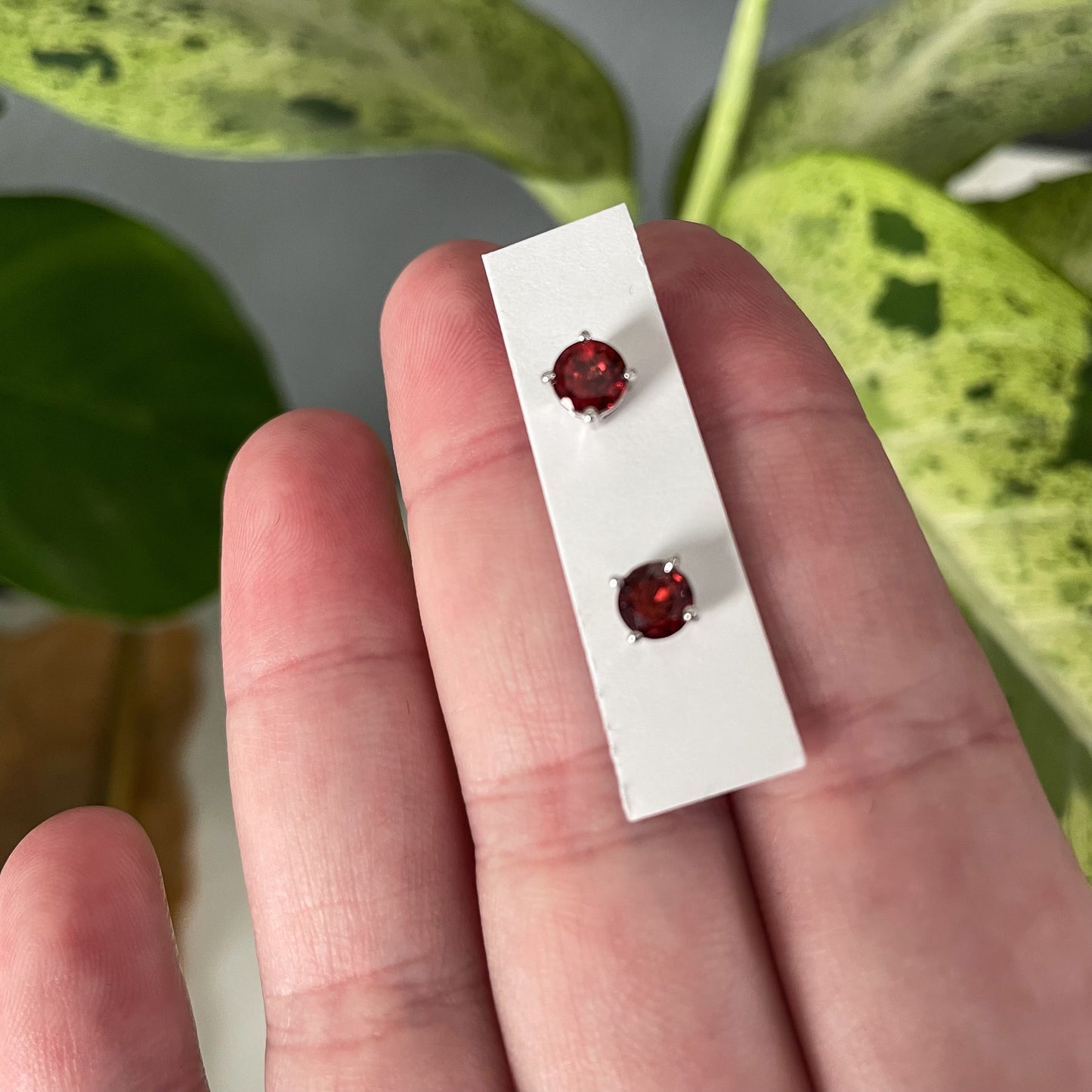 Garnet Stud Earrings