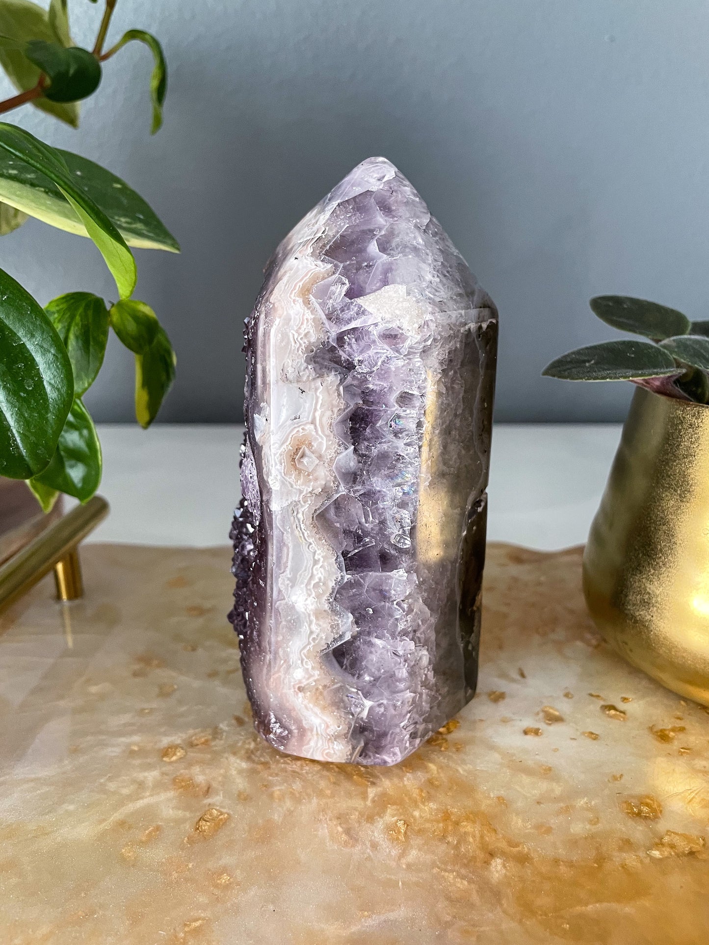 Amethyst + Quartz Tower