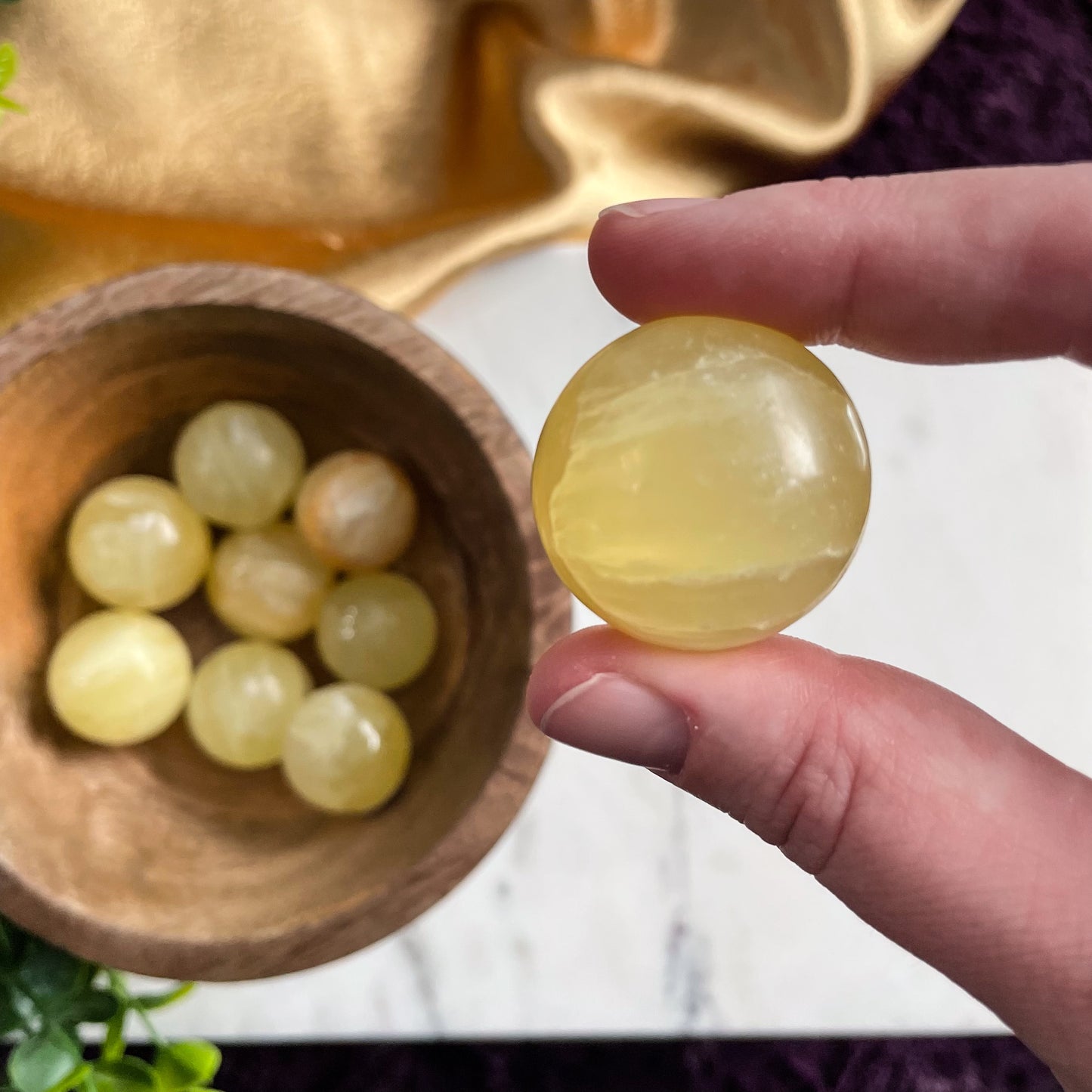 Lemon Calcite Small Sphere