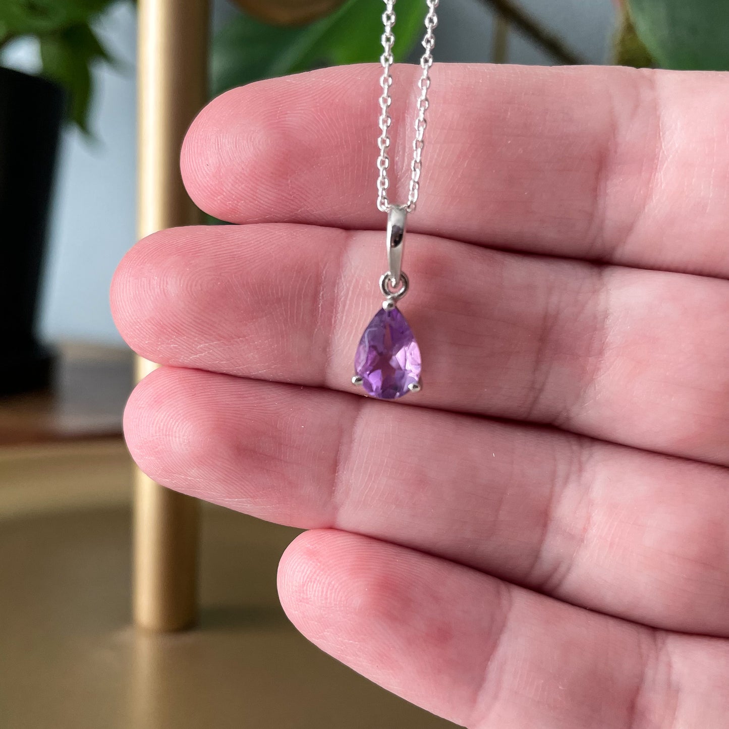 Amethyst Teardrop Necklace