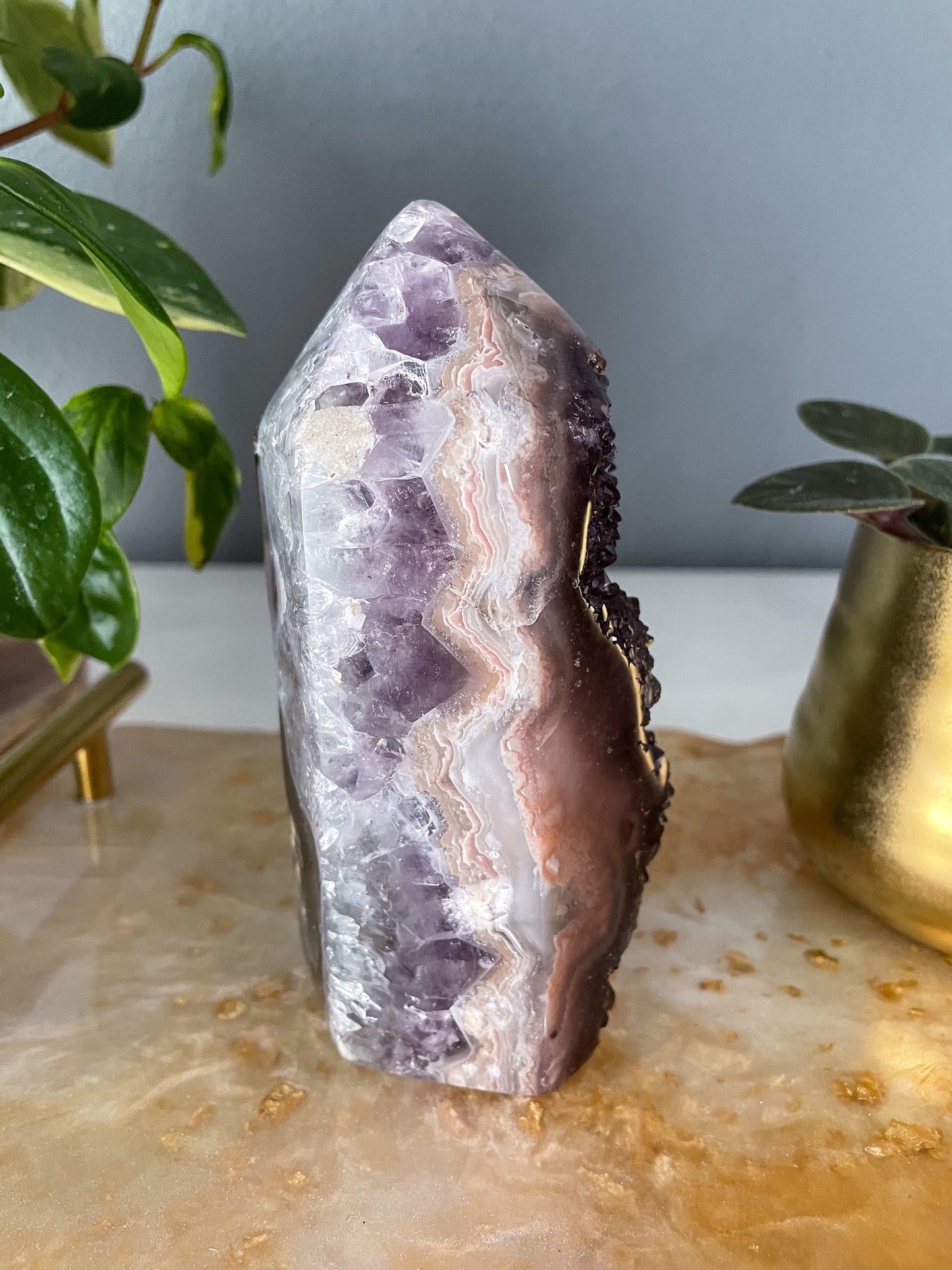 Amethyst + Quartz Tower