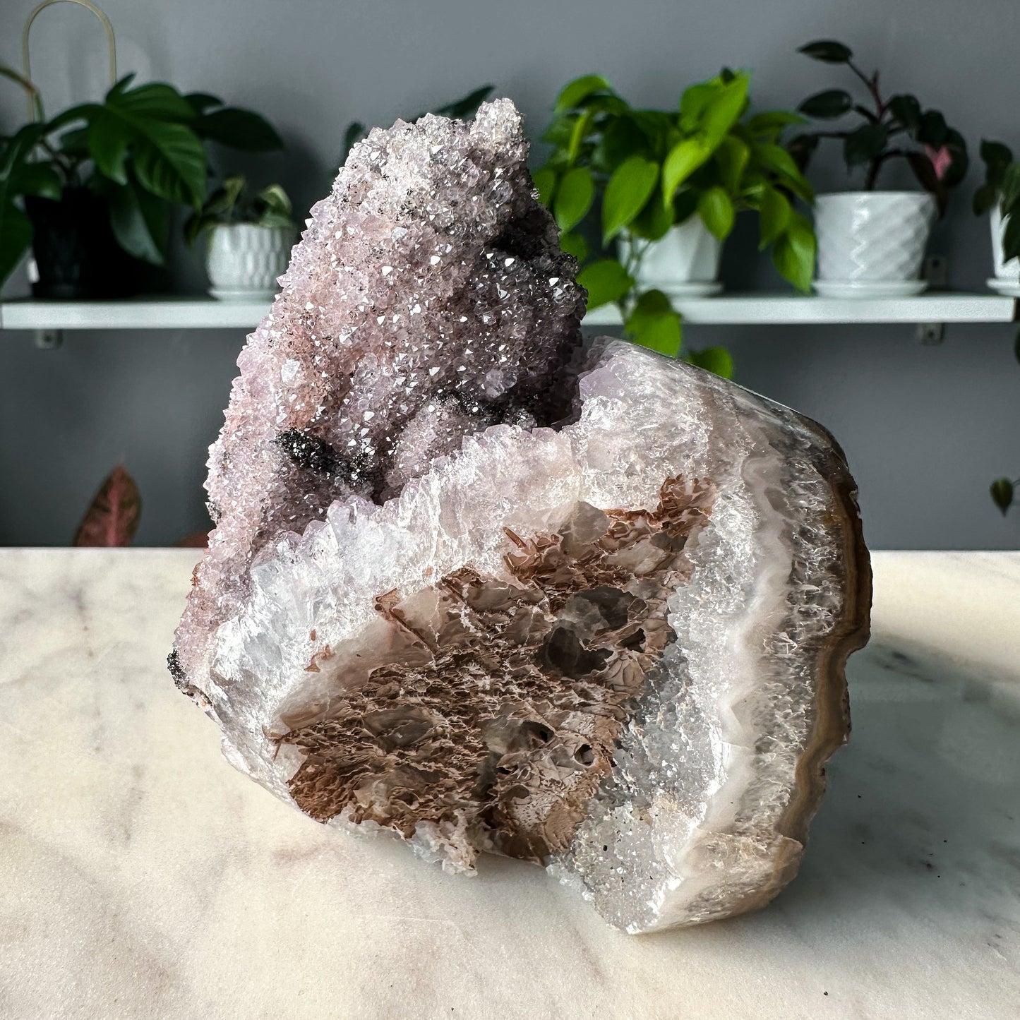 Amethyst after Calcite Pseudomorph