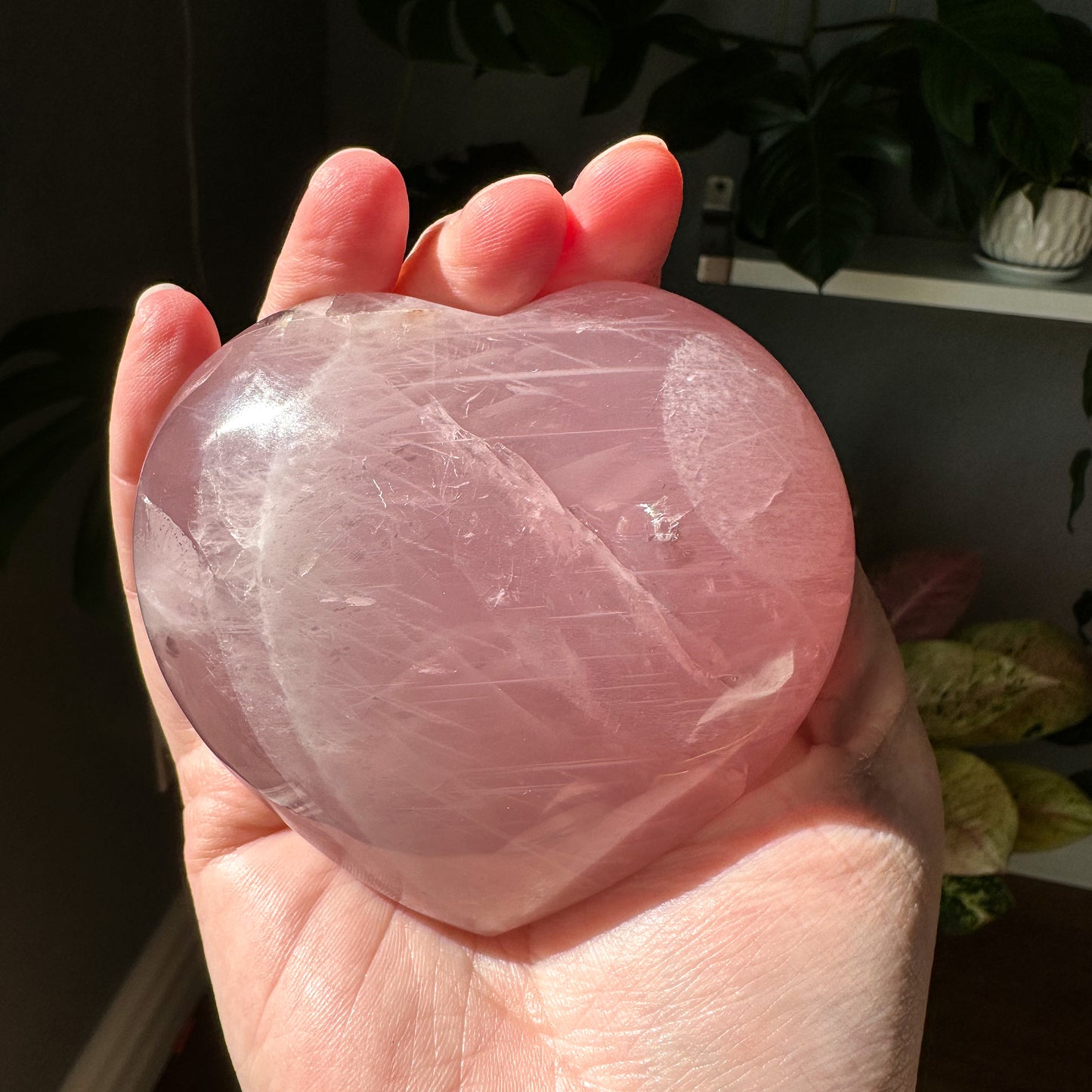 Star Rose Quartz Heart