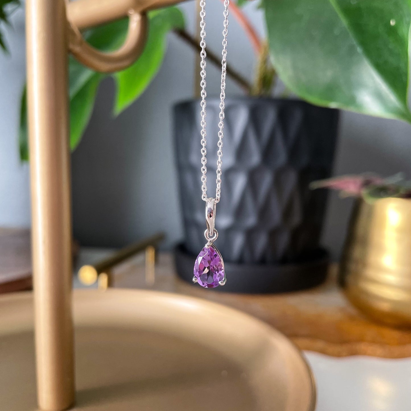 Amethyst Teardrop Necklace