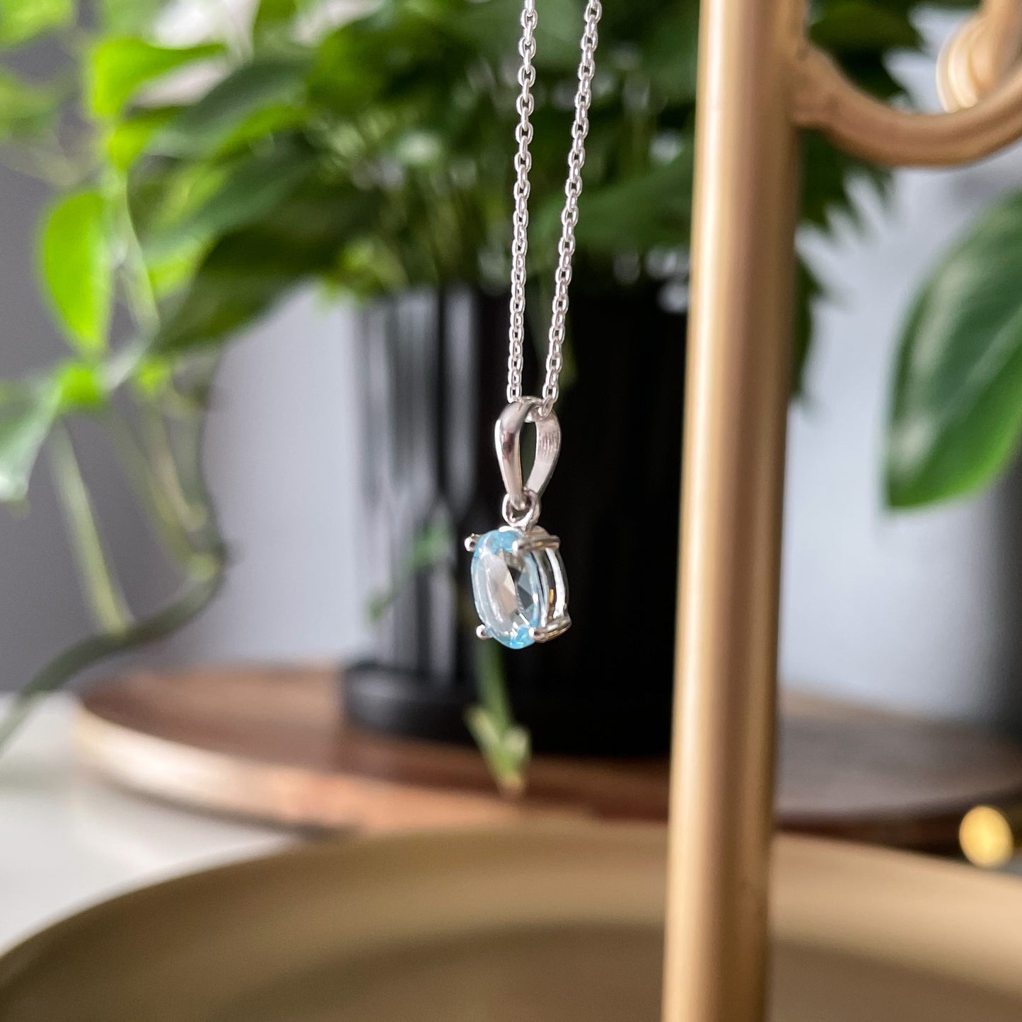 Blue Topaz Pendant Necklace