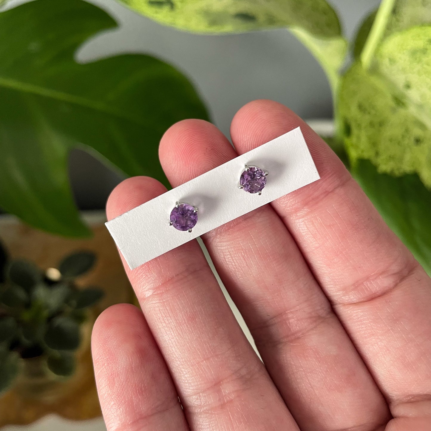 Amethyst Stud Earrings