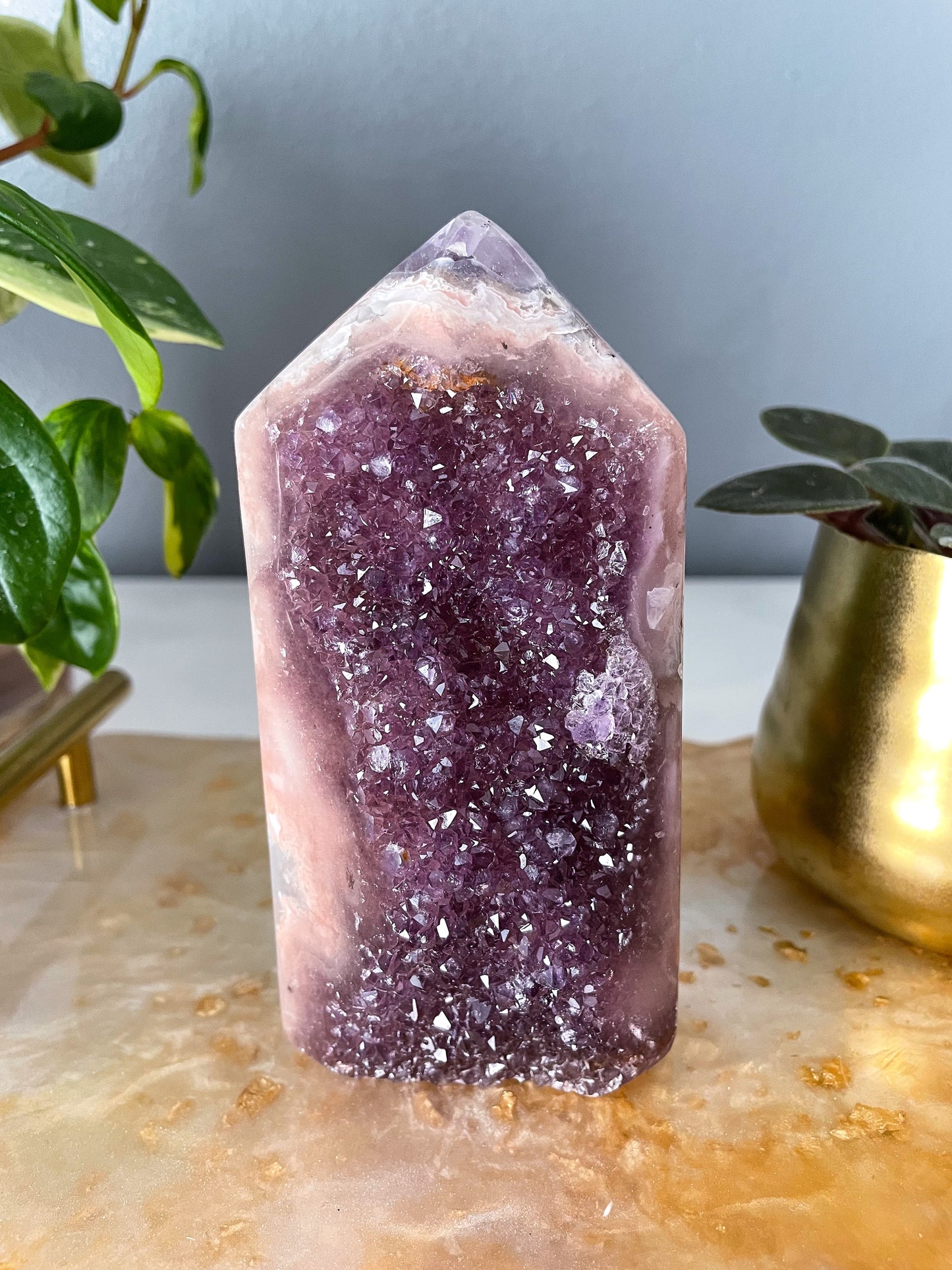 Amethyst + Quartz Tower