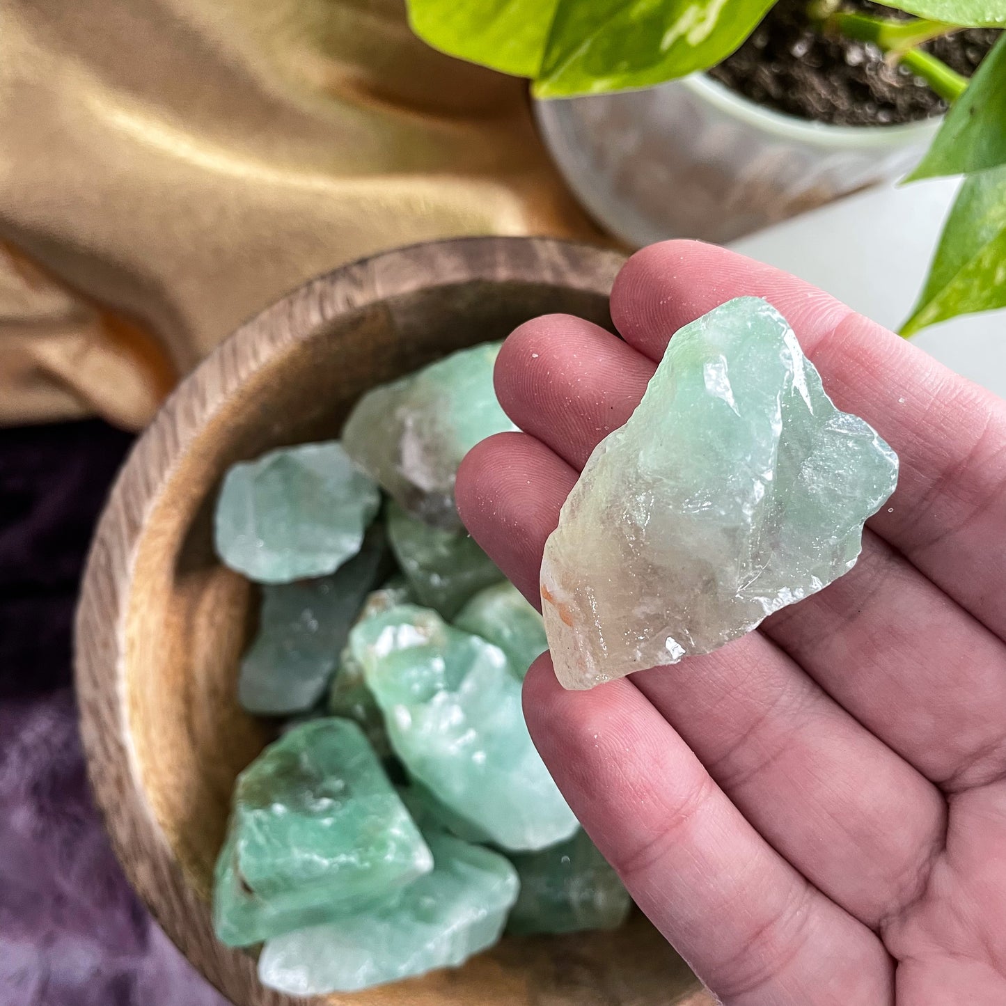 Raw Green Calcite