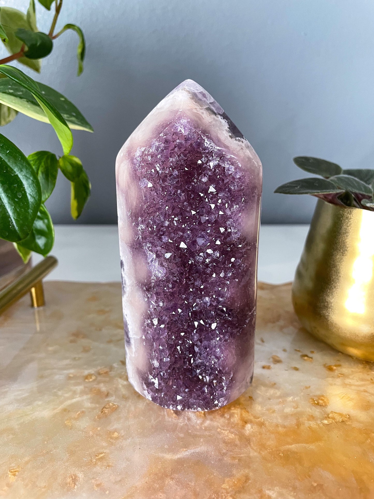 Amethyst + Quartz Tower