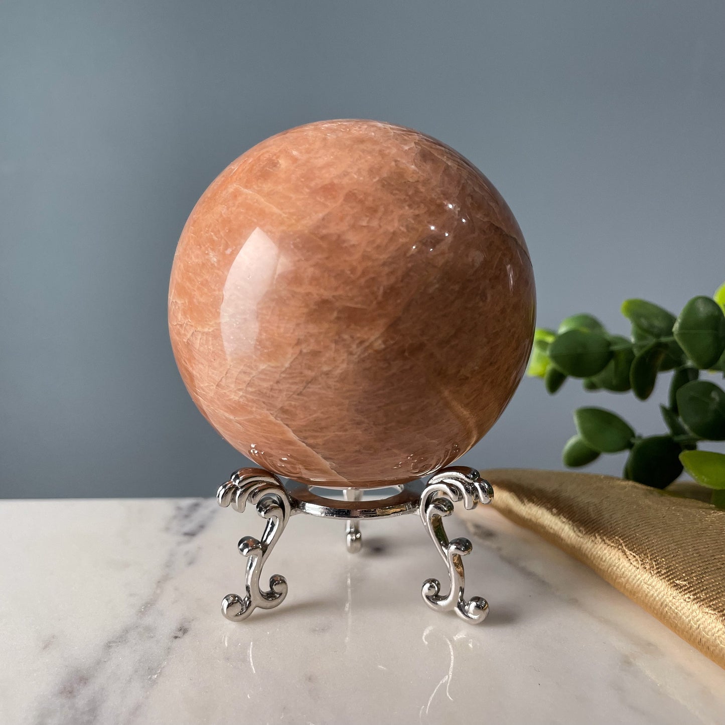 Flashy Peach Moonstone Sphere